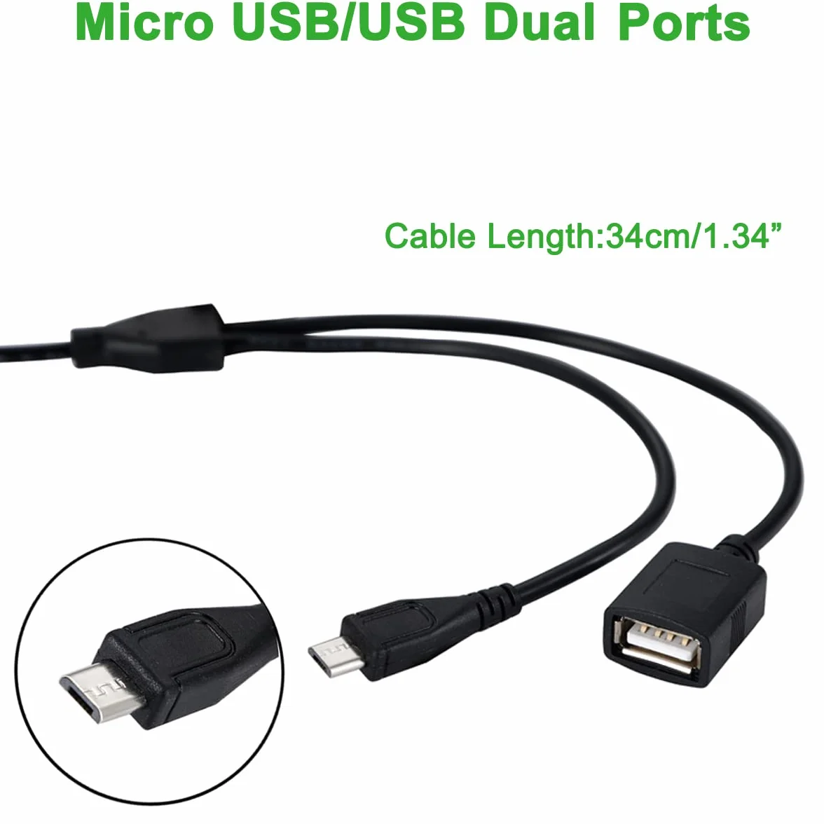 Greluma 1 Pieza Convertidor Impermeable de 12V a 5V 3A, Puertos duales USB/Micro USB DC-DC módulo Reductor Adaptador de Corriente Compatible con Raspberry Pi 4, teléfono móvil, Coche