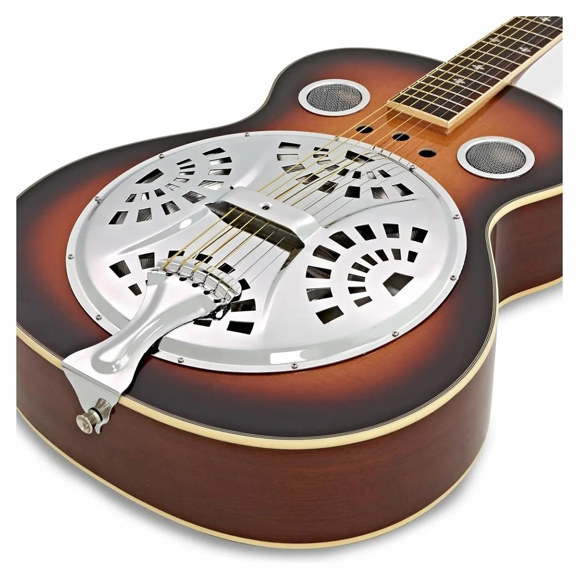 Guitarra Resonadora de Cuello Redondo, Sunburst Cuerpo de madera de Gear4music