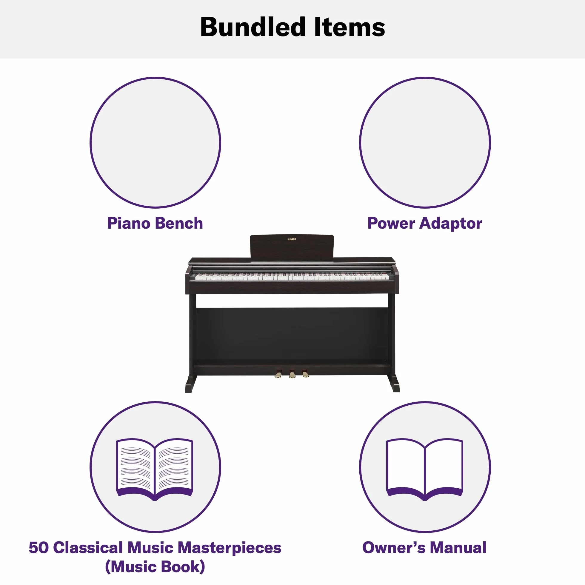 Yamaha ARIUS YDP-145 - Piano Digital, Piano clásico y elegante para principiantes y aficionados, para cualquier rincón de la casa, en blanco