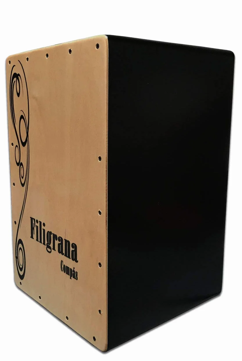 Cajon Flamenco Filigrana Compas (Tapa Natural con Funda)