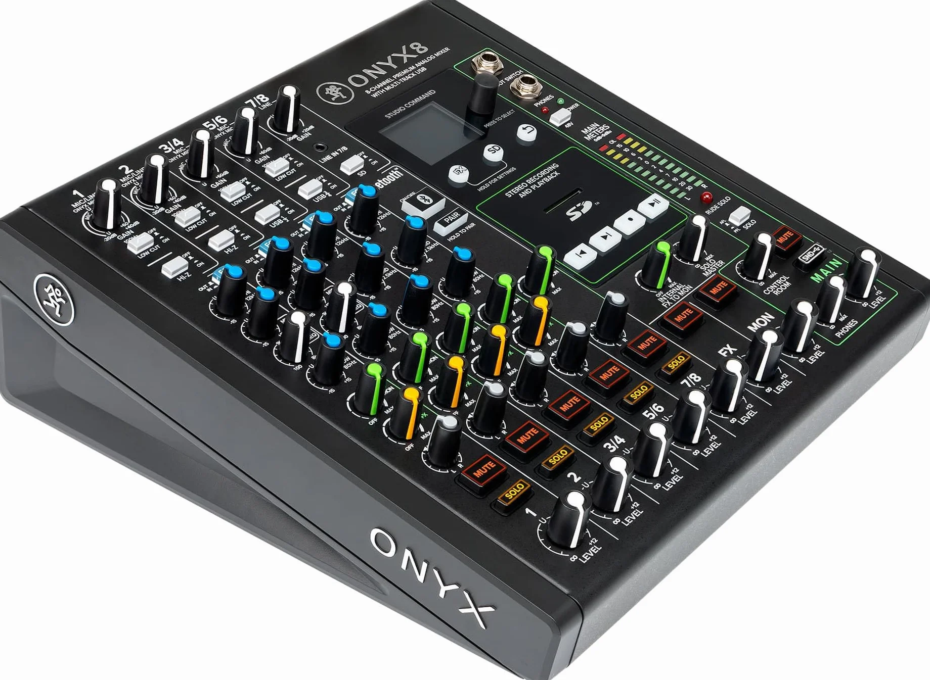 MACKIE Onyx8 Mezclador Analógico Premium de 8 Canales con USB Multi-Pista