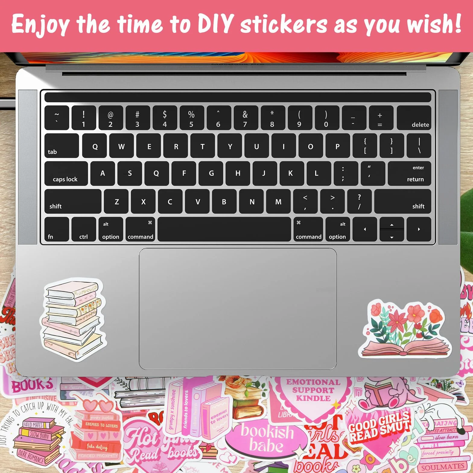 Pegatinas Kawaii para Kindle Rosa Resistente al Agua Juego para Funda Teléfono Móvil Monopatín Ordenador Portátil