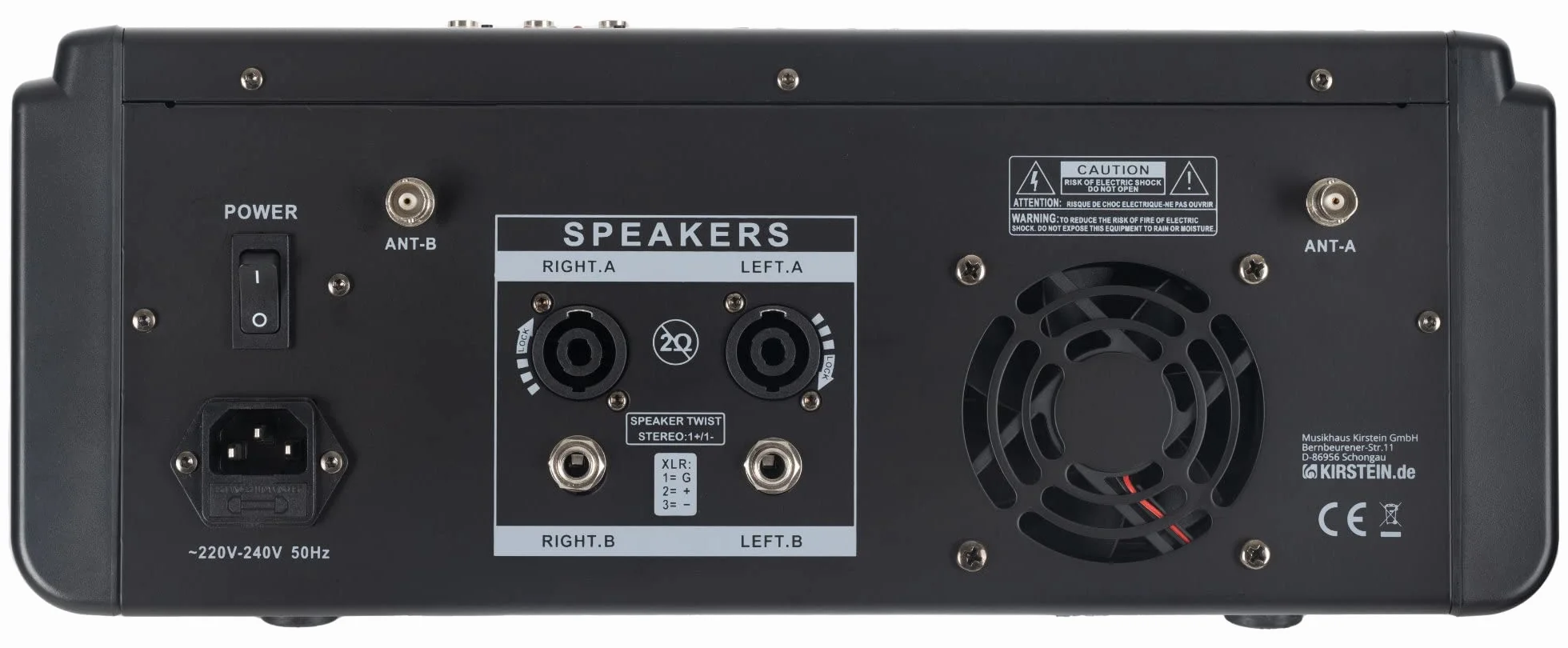 Pronomic Powermake 600 Mezclador 6 Canales con 2 Micrófonos UHF, 760W RMS, Procesador Multi-Efectos 24Bit, Reproductor/Grabador Bluetooth®/USB, Ecualizador Gráfico, Negro.