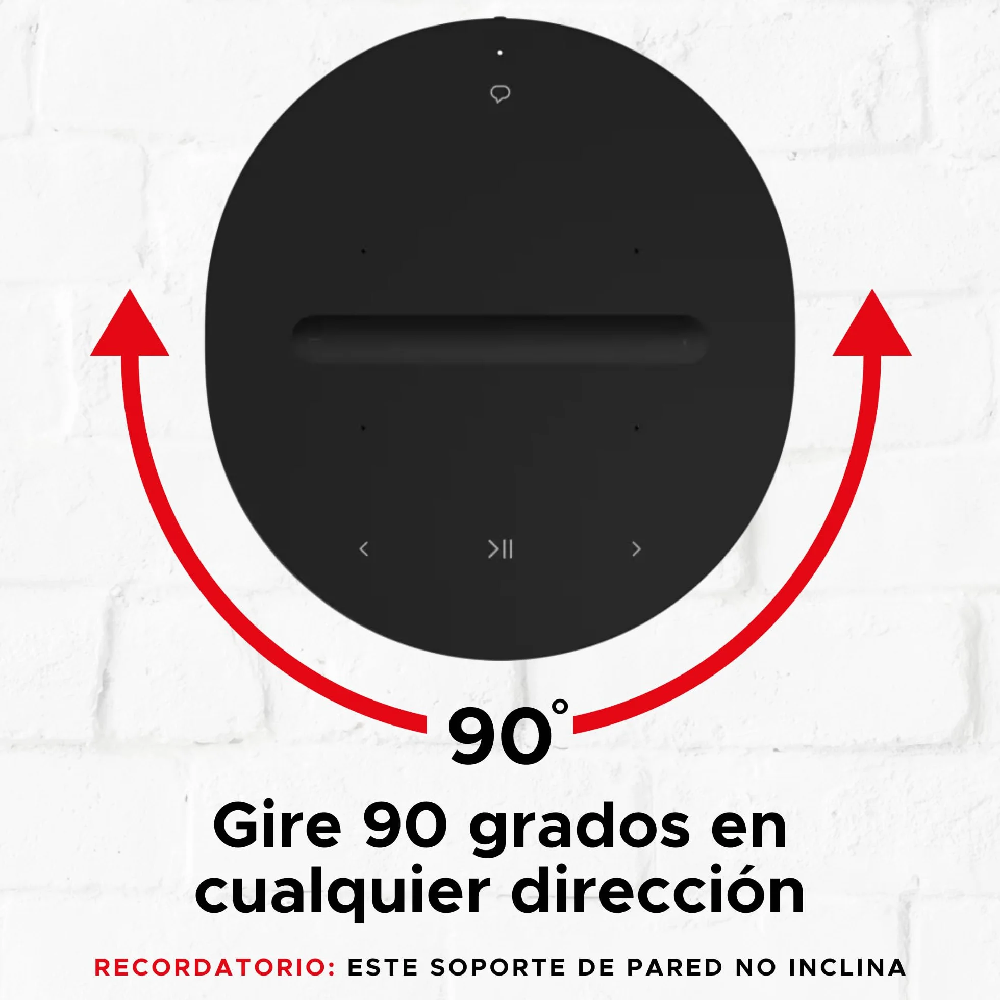 Sound bass Soporte de Pared ERA 100 - Perfil Bajo, Negro, Unidad Individual, Compatible con Altavoz Sonos ERA100 & ERA 100 SL, Completo con Todos los Accesorios de Fijación
