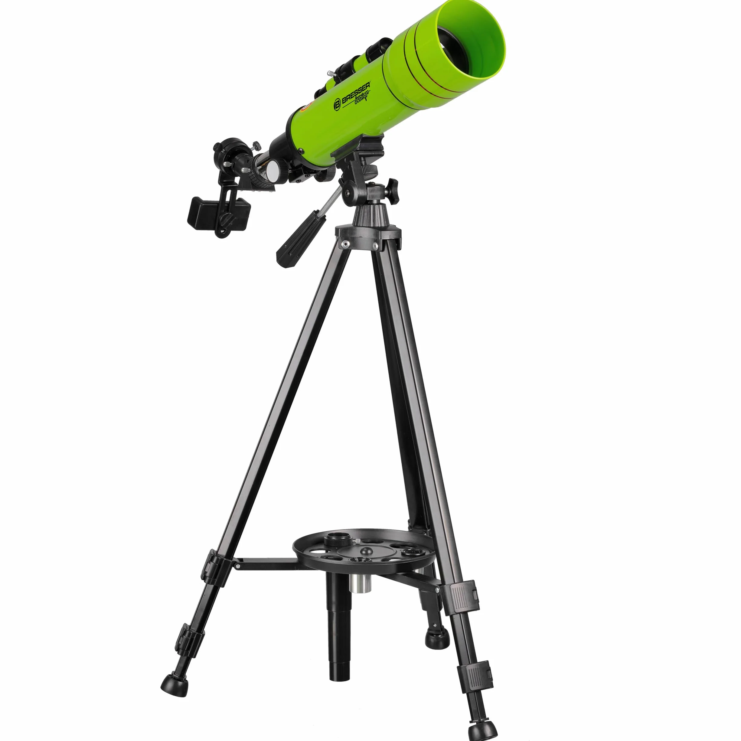 Bresser telescopio astronómico Refractor de Viaje para niños y Principiantes 70/400 Montura AZ con trípode, Adaptador para móvil, Mochila Verde