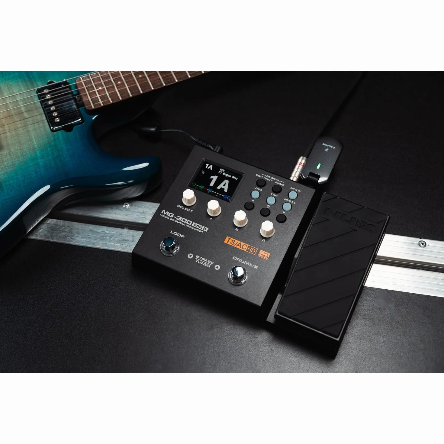 NUX MG-300 mkII Pedal multiefectos para guitarra | Modelado de amplificador, interfaz de audio USB, pedal de expresión, SIM de gabinete IR, tambores de atasco, software Looper y Quicktone