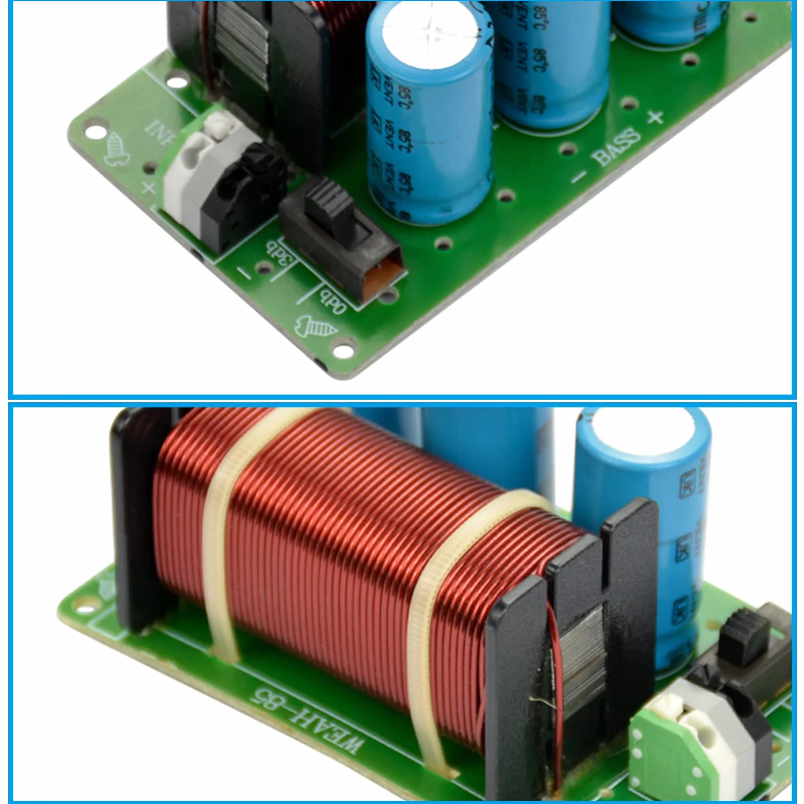 BuyWeek Filtro Cruzado Divisor de Frecuencia de Subwoofer de Graves, 200W de un Solo Canal para Altavoz de Audio