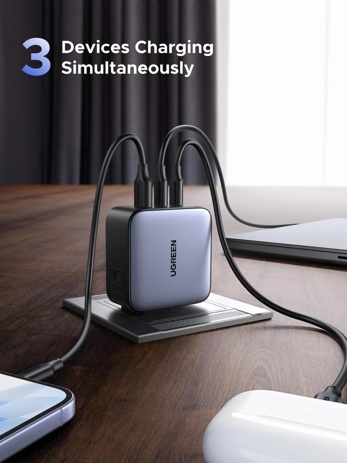 UGREEN Nexode 65W Cargador USB C de Viaje GANcon Adaptadores Internacionales Universales Compatible con MacBook Pro/Air iPad iPhone 17 Pro MAX Air 16 15 14 13 Galaxy S26 25 24 Pixel 10