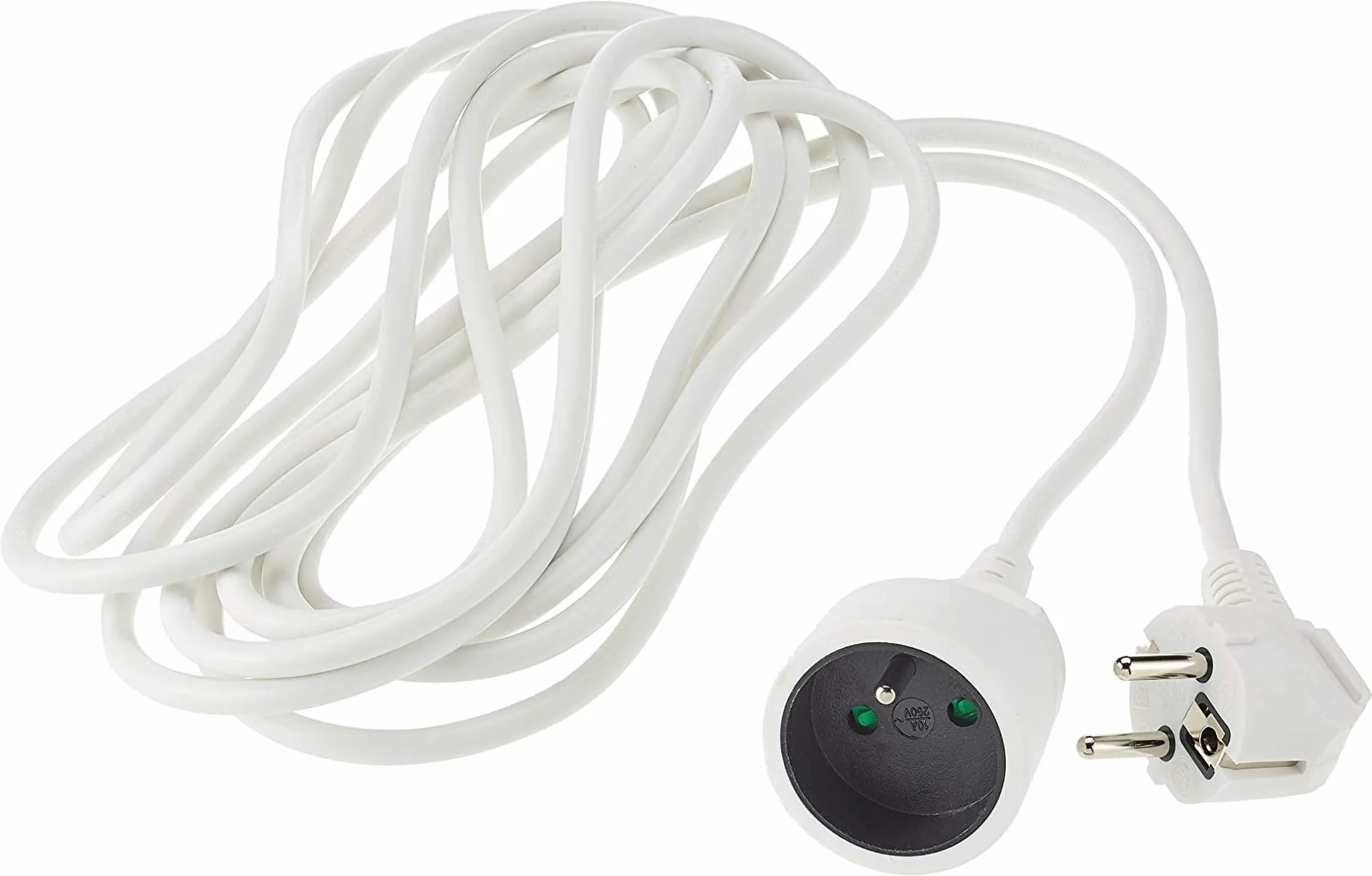 Cable de Extensión 230V 10m Schuko PremiumCord con Seguridad Infantil Blanco