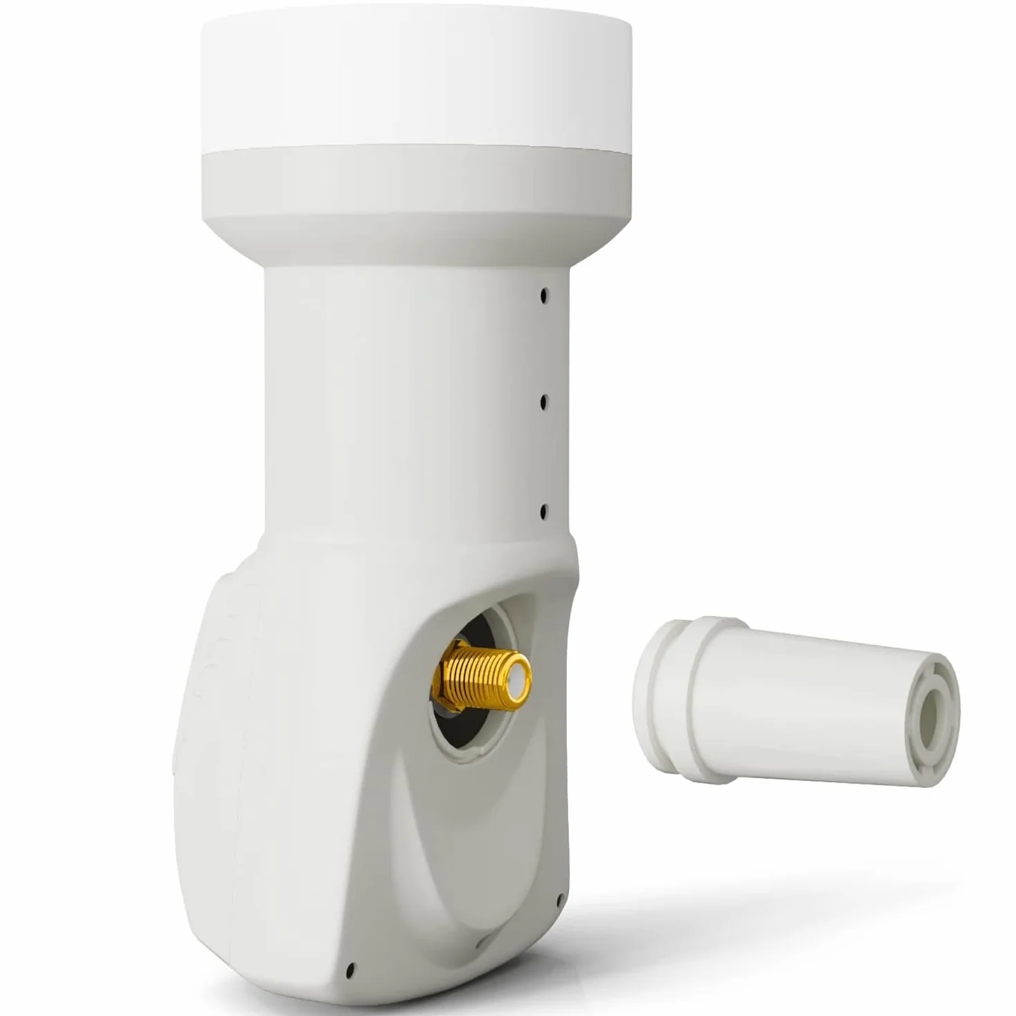 TECHZOCO Conversor LNB Universal Single para Antena Parabólica DVB-S2 0,1dB 8K 4K UHD Impermeable Conexión F Chapado en Oro