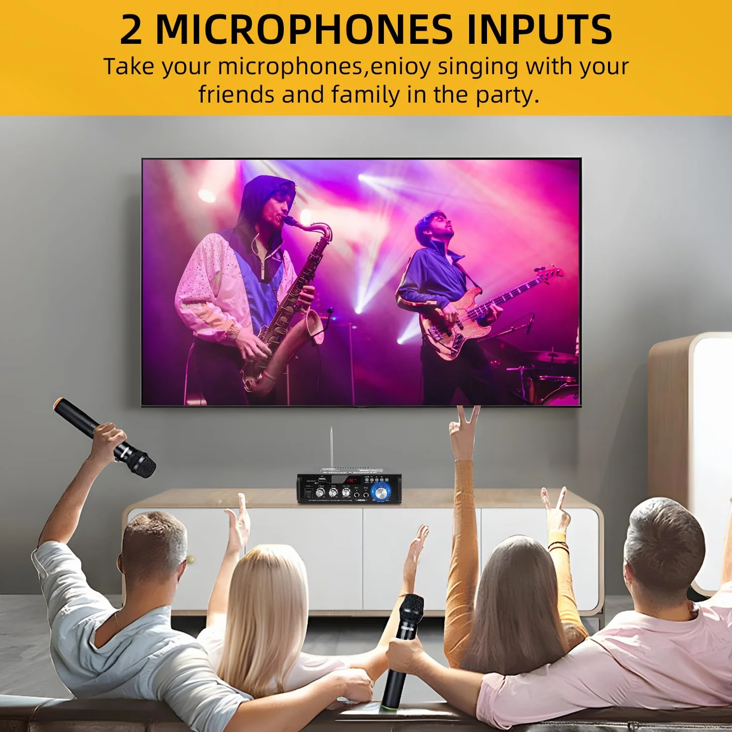 Mini Bluetooth Amplificador Audio, 600W HiFi de 2.0 Canales Audio Stereo Music Reproductor, SD Card/USB Input/FM Radio, para PC, TV, Amplificador Coche, casa Altavoz, subwoofer BT 12v 220V (600W)