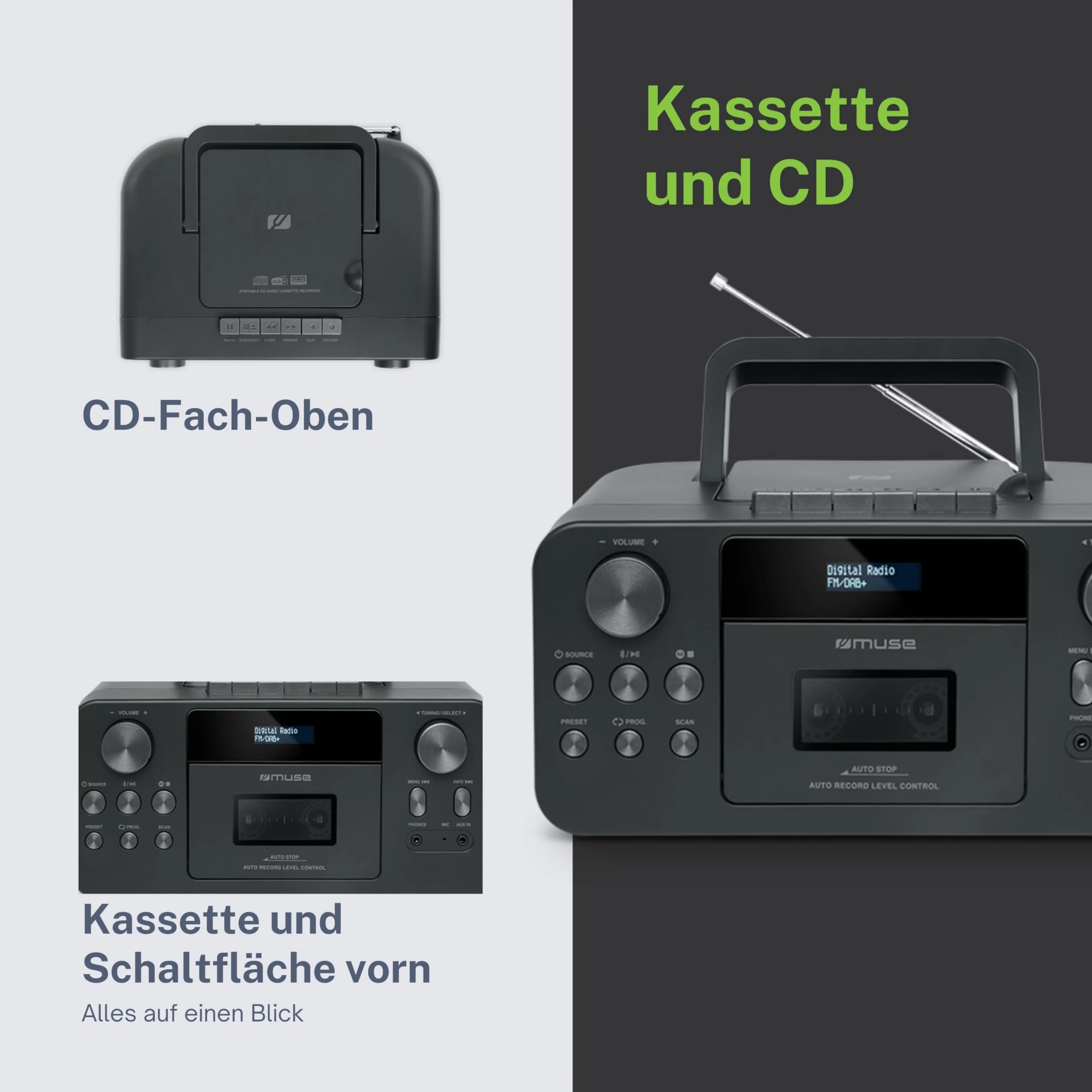 Muse M-182 RDC Radio Cassette CD Bluetooth