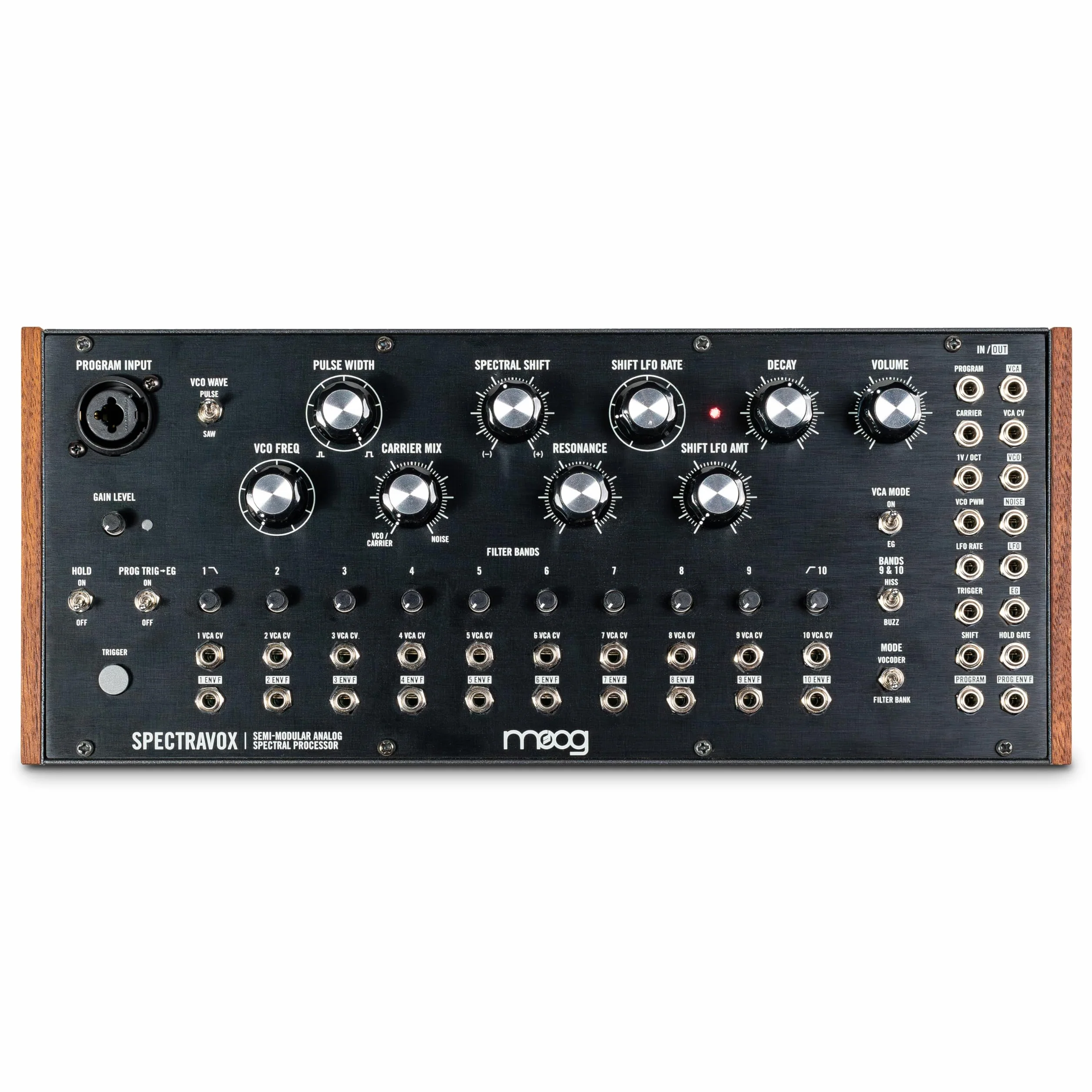 MOOG Spectravox - Procesador Espectral Analógico Semimodular con Banco de Filtros CV/Vocoder, Oscilador Controlado por Voltaje y Salida de Auriculares