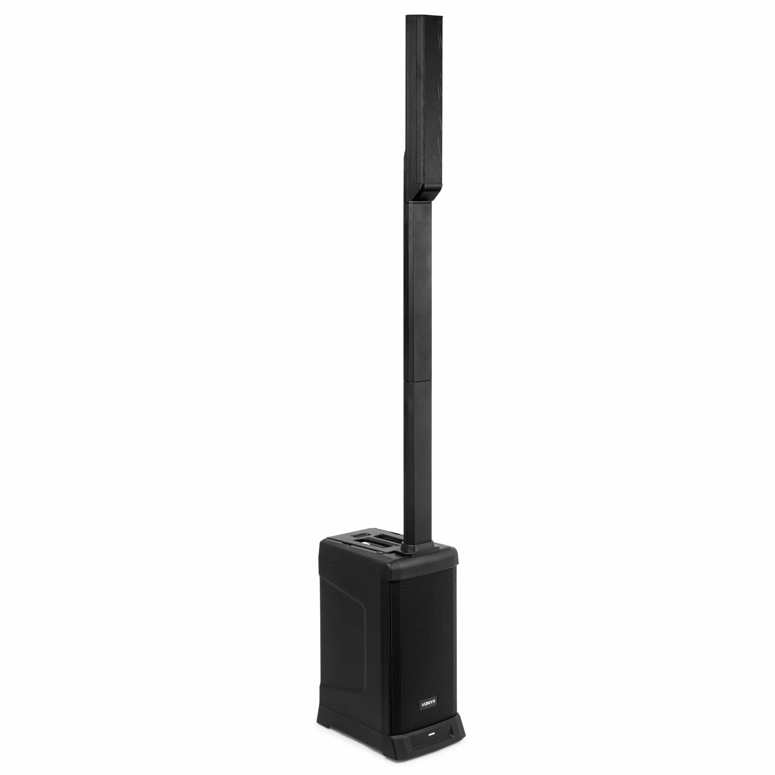 Vonyx VX820 – Altavoz de Columna Activo Line Array 400W con Bluetooth 5.0, Mezclador de 4 Canales y DSP, Sistema de Sonido Profesional portátil Plug and Play, Ideal para Eventos, Color Negro