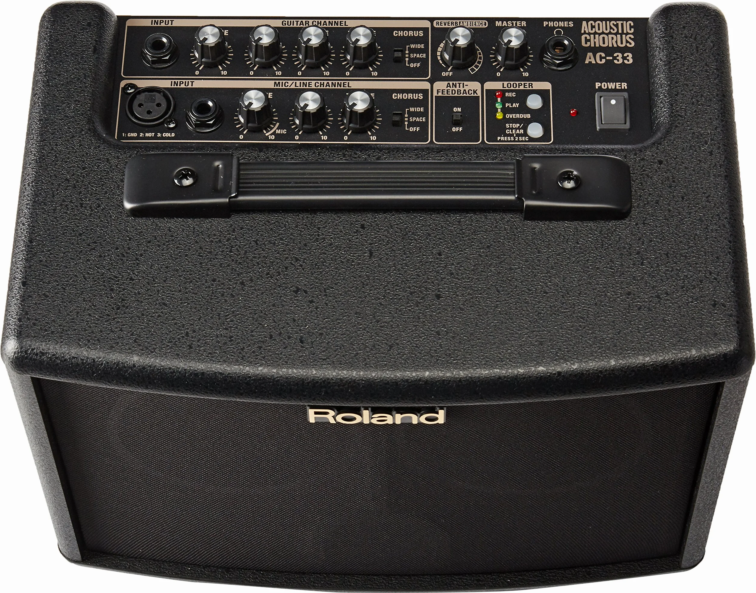 Amplificador de guitarra acústica con chorus Roland AC-33 — Amplificador de guitarra acústica estéreo a pilas superportátil y versátil