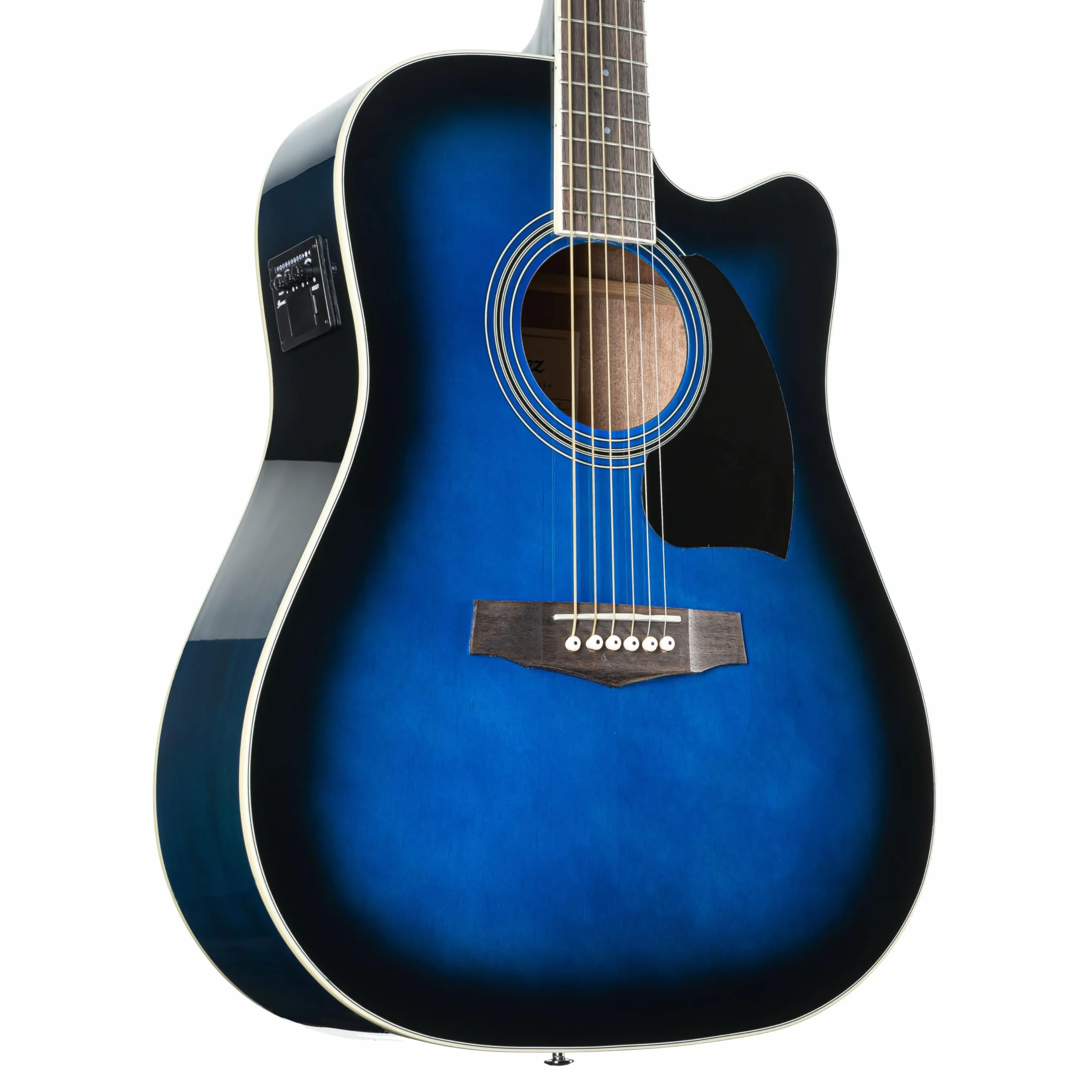 Ibanez PF15ECE-TBS Guitarra electroacústica, Transparente Blue Sunburst