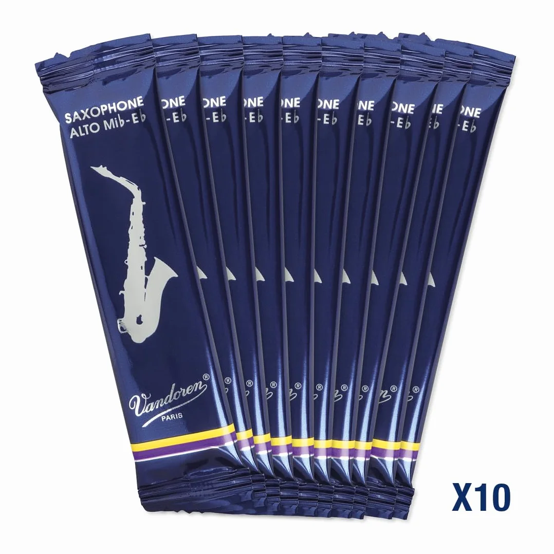 Vandoren SR2115 - Caja de 10 cañas tradicional n.1.5 para saxofón alto