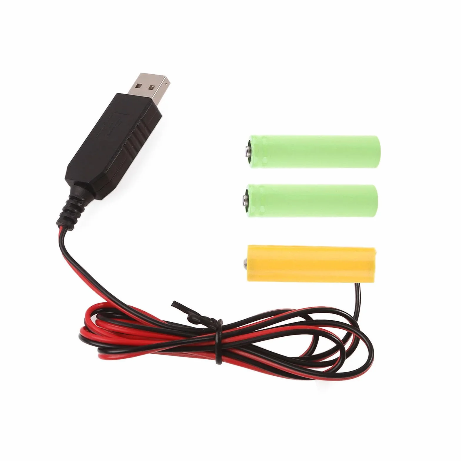 Convertidor de energía USB eliminadores de batería virtuales de repuesto de 3 pilas AA LR6 de 1,5 V para luces de Navidad, control remoto de juguete