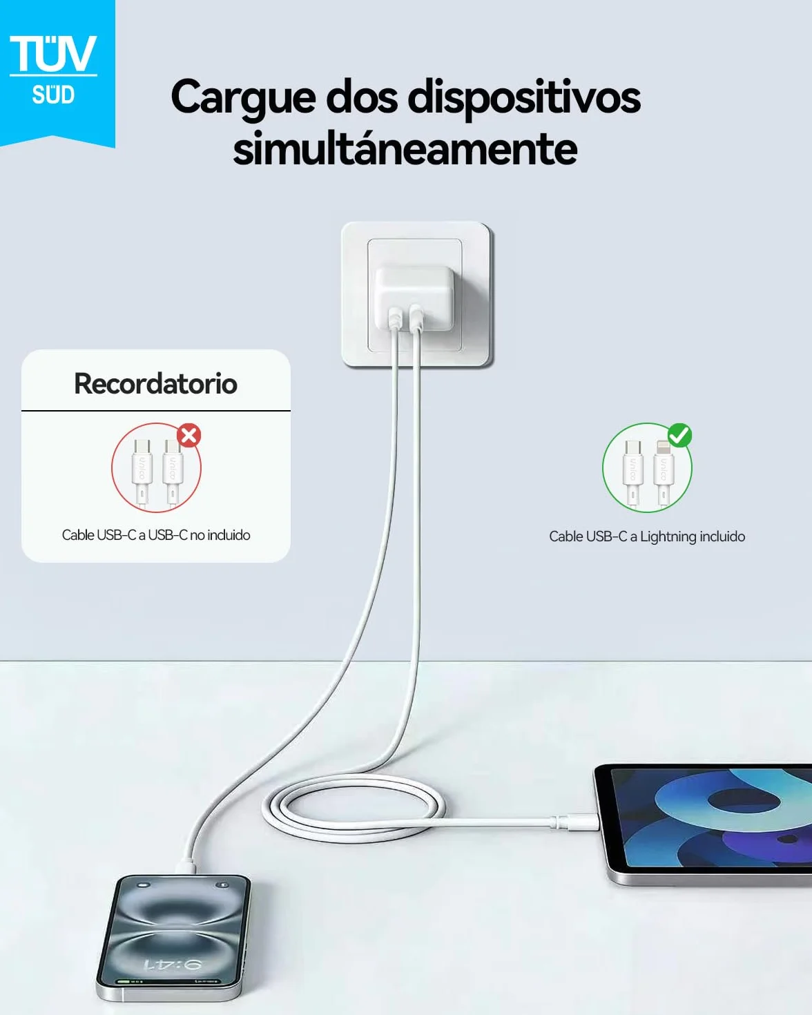 Cargador Carga Rapida para iPhone 14/14 Pro/14 Pro Max/14 Plus 13 12 11 SE XR X XS 8, 20W USB C Carregador Enchufe Rapido