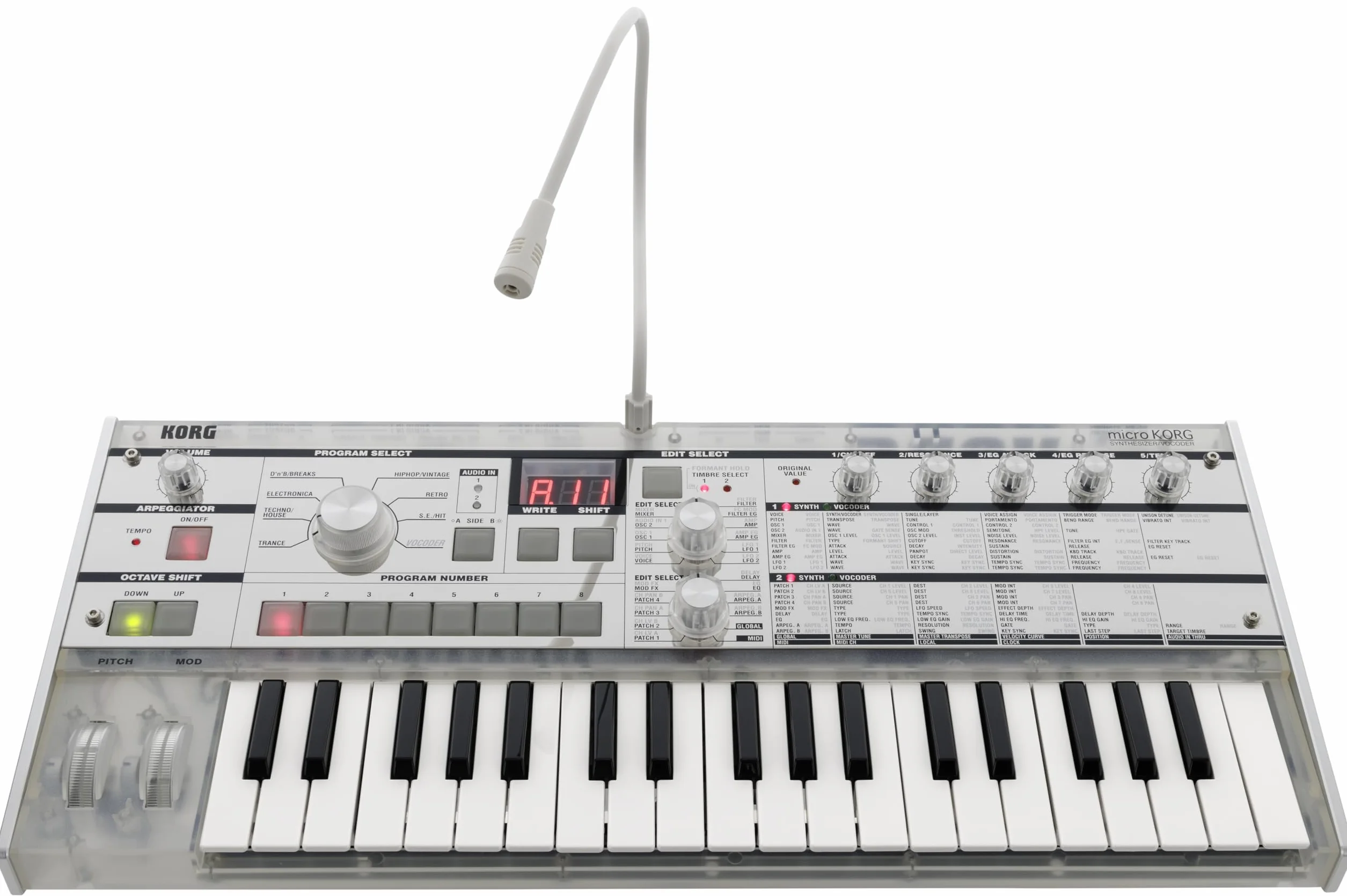 Korg - MicroKORG Crystal - 37 Key Sintetizador de modelado analógico con vocoder - Edición limitada