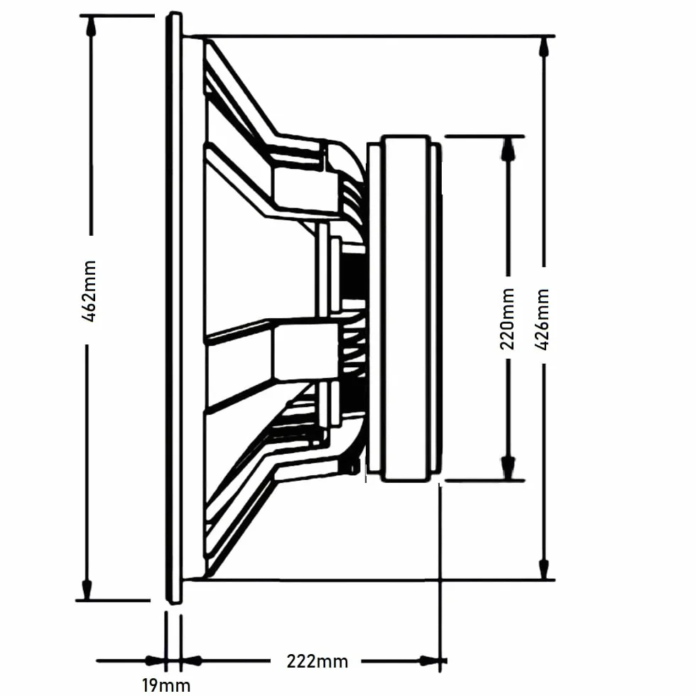 Seven Soundvector SVG18SUB1500/4 Subwoofer 18 Pulgadas Altavoz Profesional de Grave Sub-Grave 4 Ohm 1500 AES 3000W Peak