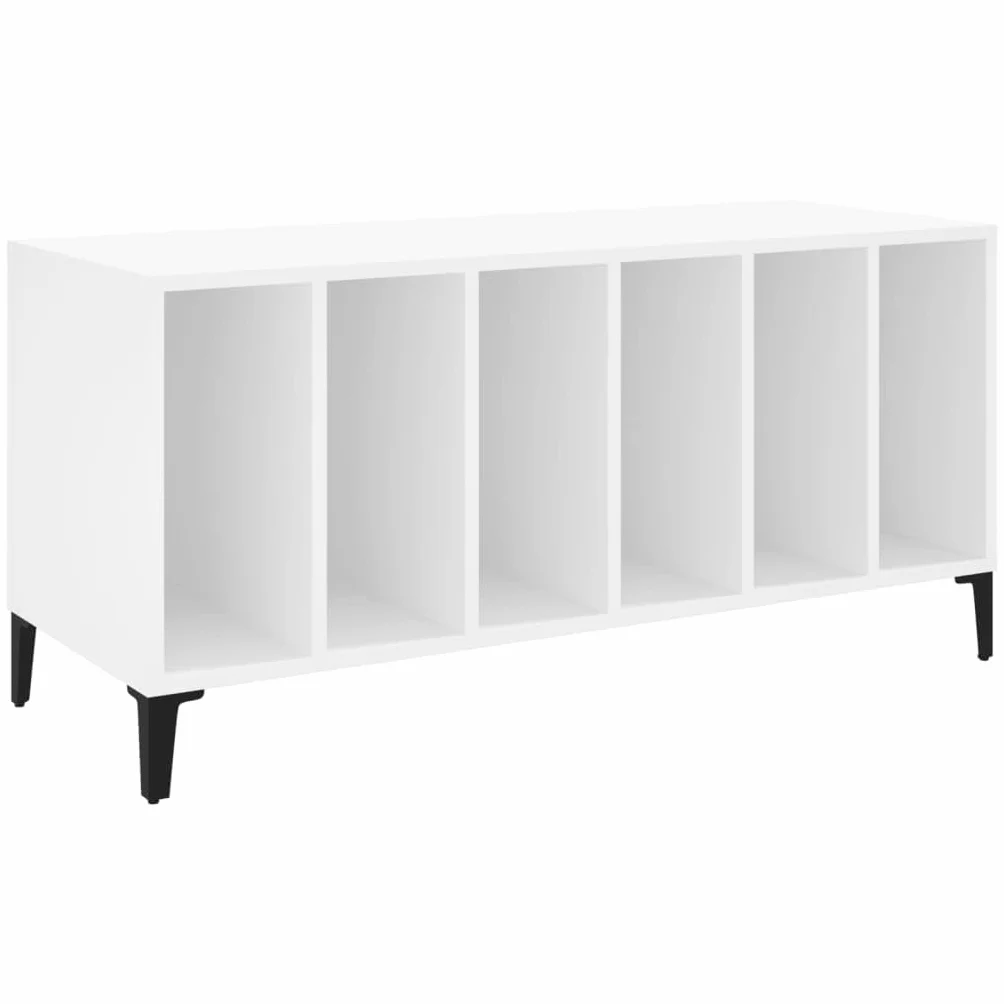 LAPOOH Mueble para Discos Madera contrachapada Blanco 100x38x48 cm, Estanteria CD, Mueble Tocadiscos, Mueble para Discos, Mueble para Vinilos, Mueble para Tocadiscos - 831981