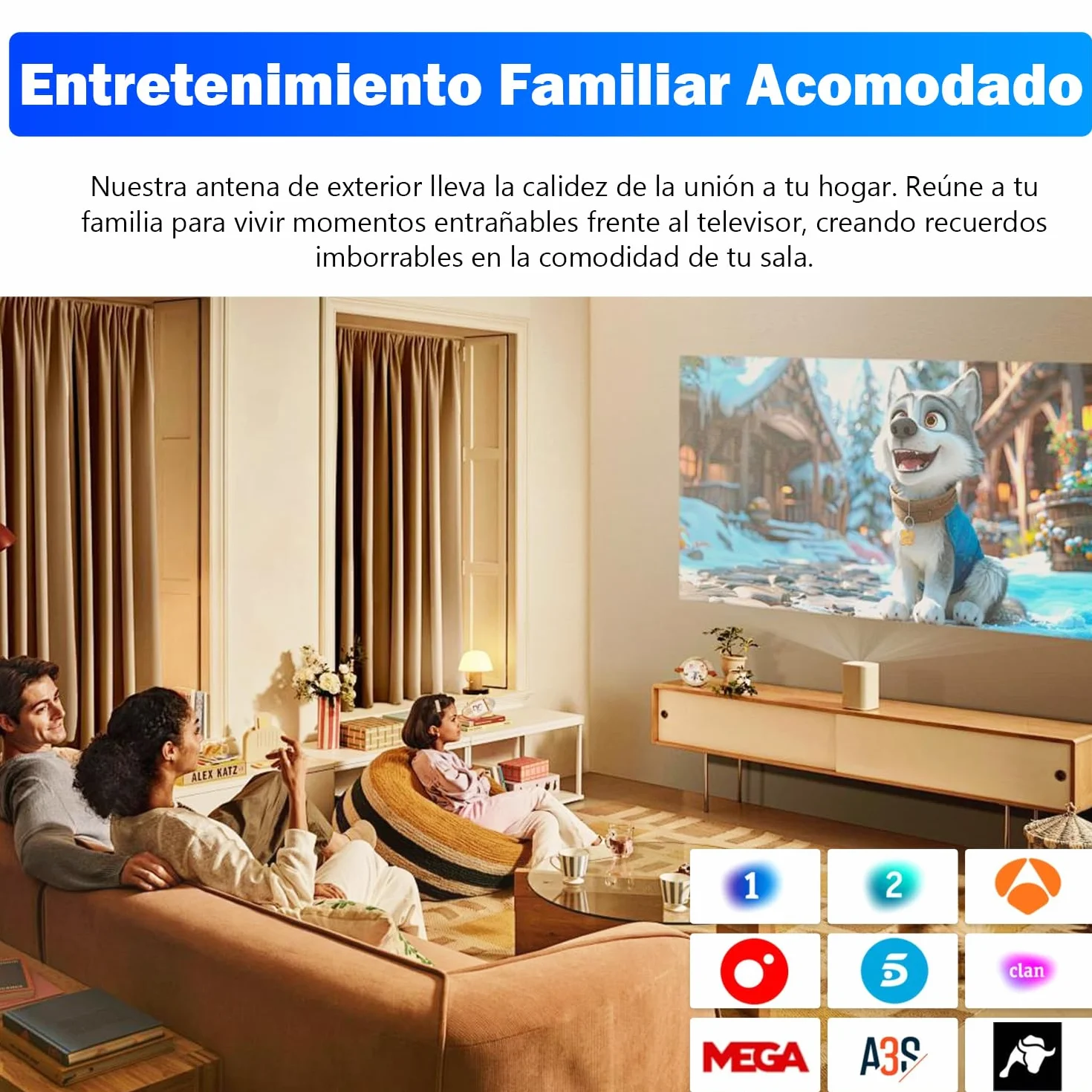Antena TDT Exterior para Smart TV, Recepción UHF/VHF, DVB-T2/DVB-T, HD 4K/1080P, Resistente al Clima, Cable Coaxial 10m