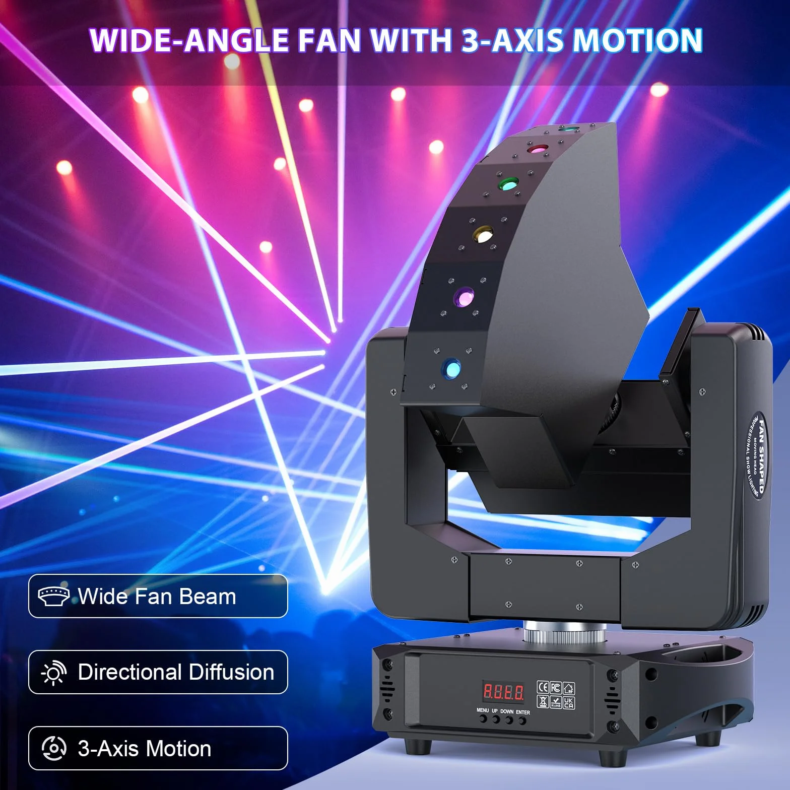 6-RGB Cabeza Móvil LED Beam Luz Discoteca DMX512 Iluminación de Escenario Focos de Efecto para Fiesta DJ Clubes Navidad
