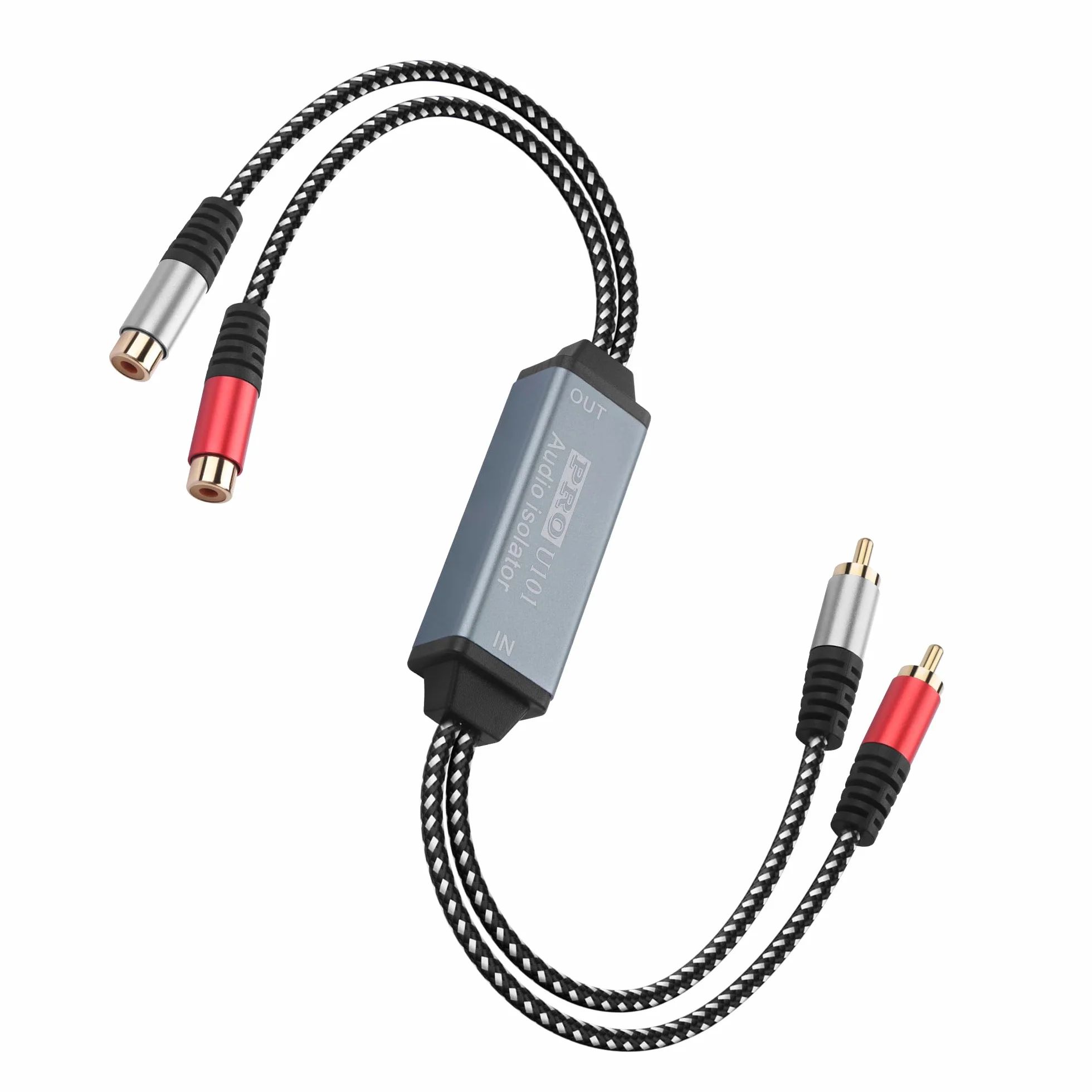 Aislador de ruido RCA, doble canal, filtro de señal de audio RCA, para coche, estéreo, sonido de alta fidelidad para eliminar el zumbido