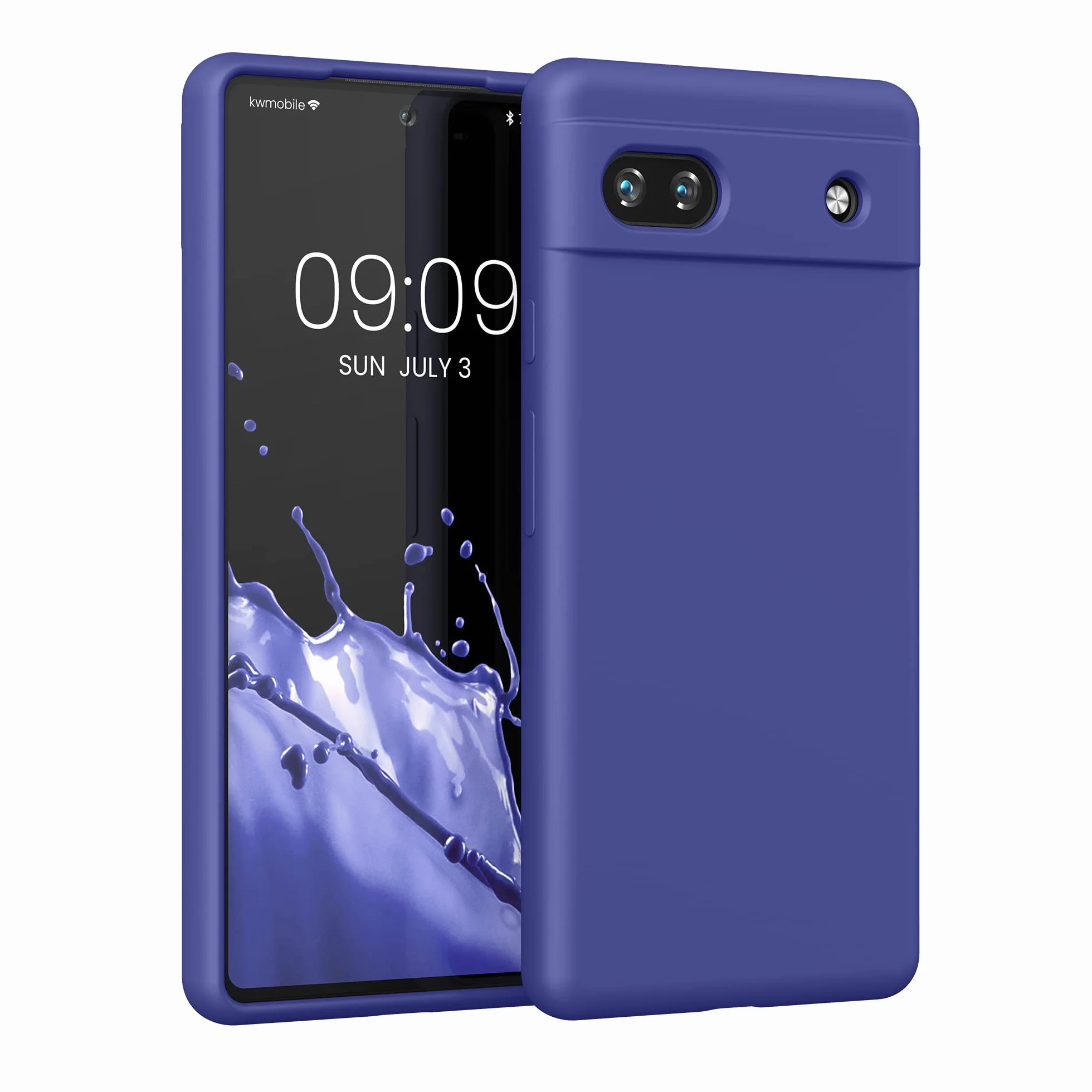 kwmobile Carcasa Compatible con Google Pixel 6a Funda - Case TPU y Silicona antigolpes - Apto Carga inalámbrica - Azul Morado