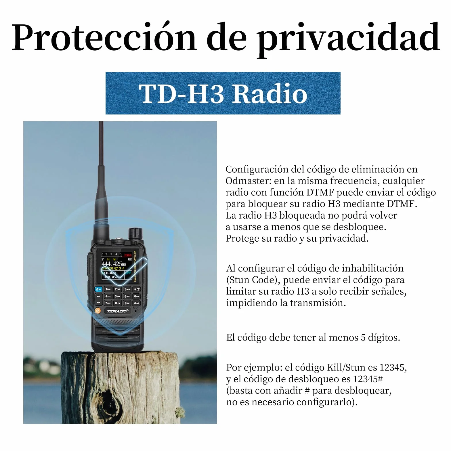 TIDRADIO TD-H3 Walkie Talkie Largo Alcance