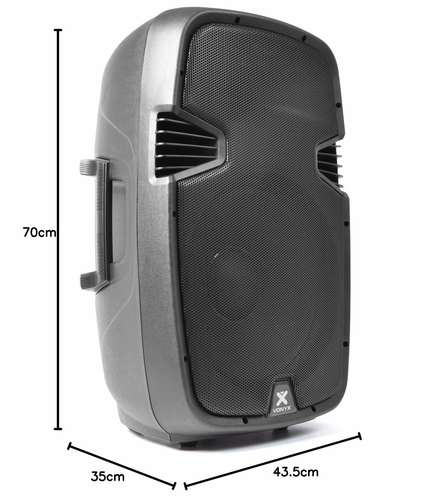 Vonyx SPJ-1500A - Altavoz Activo de 800 W con woofer de 15 Pulgadas, Entrada de micrófono y de línea, Carcasa Robusta de ABS, Salida de Linea, DJ's, músicos, actuaciones y discursos