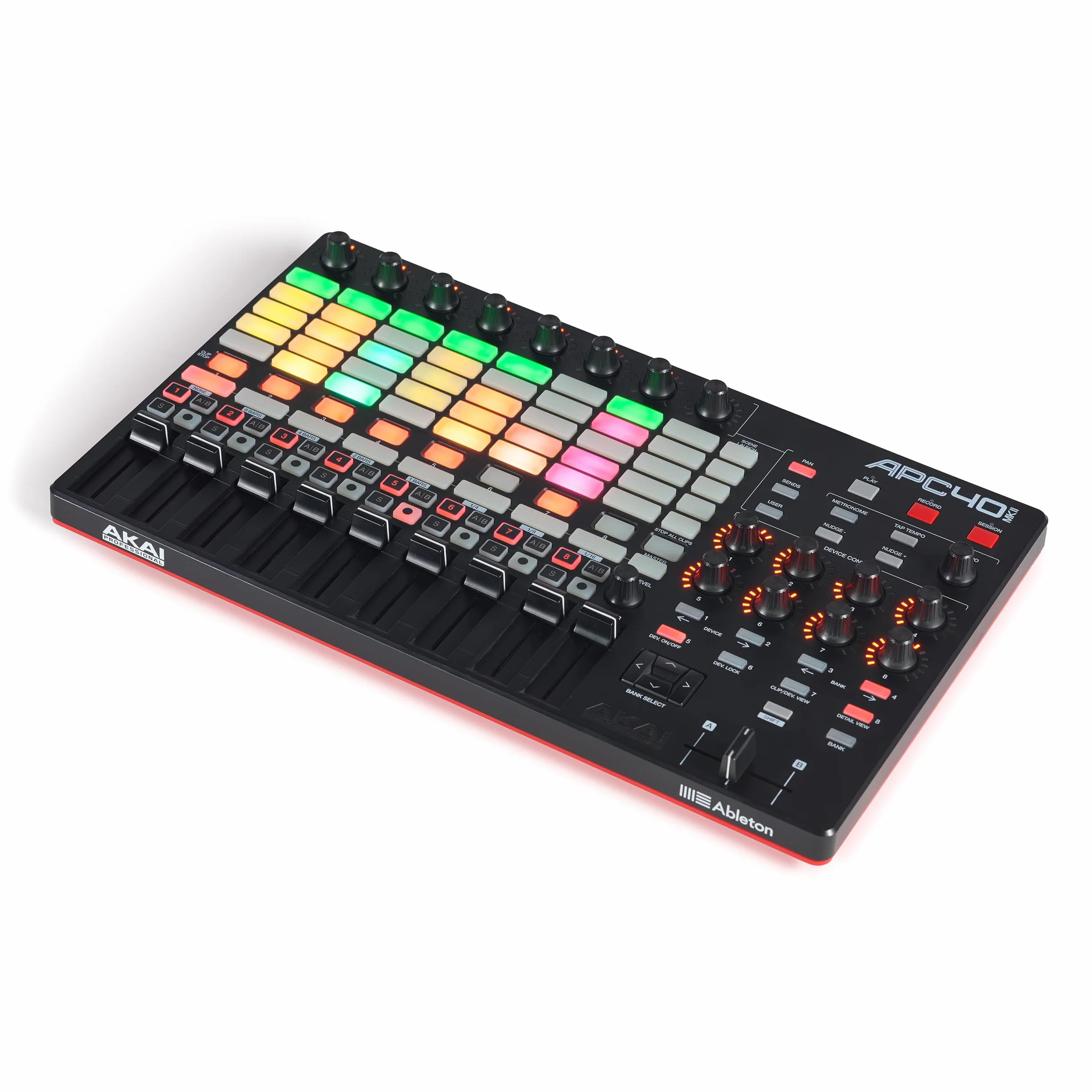 Akai Professional APC40 MKII - Controlador MIDI USB para mapeo 1 a 1 con Ableton Live Lite y Matriz de lanzamiento de Clips de 5 x 8, Perillas y Faders