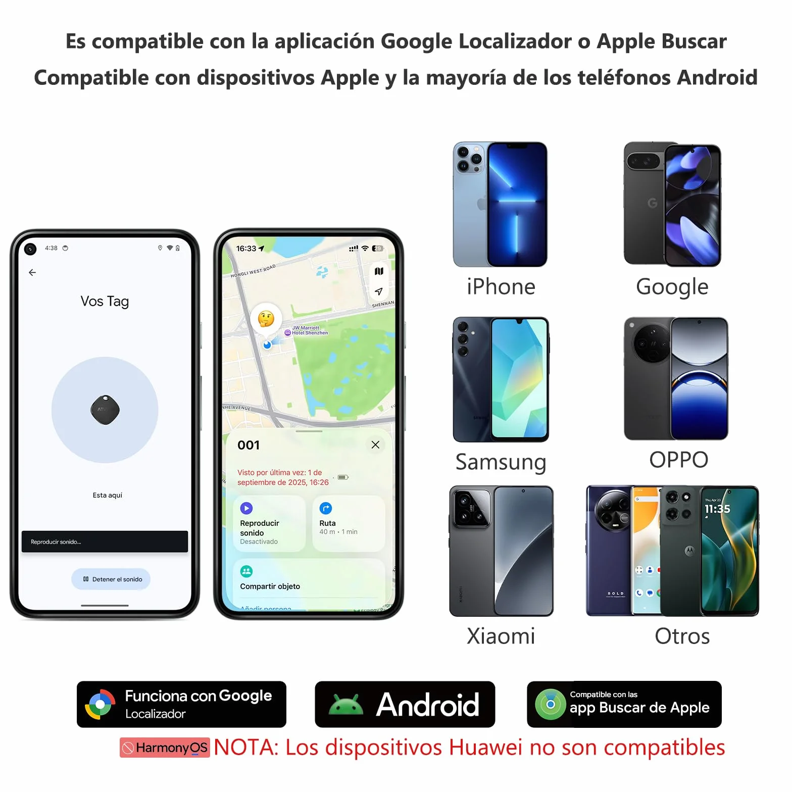 ATUVOS Air Tag Pro Smart Tag Tracker para Android & iOS, Dual Sistema Buscador de Objetos Compatible con Google Localizador o Apple Buscar APP, para Llaves/Equipaje/Maleta.Batería Reemplazable. 2 Pack