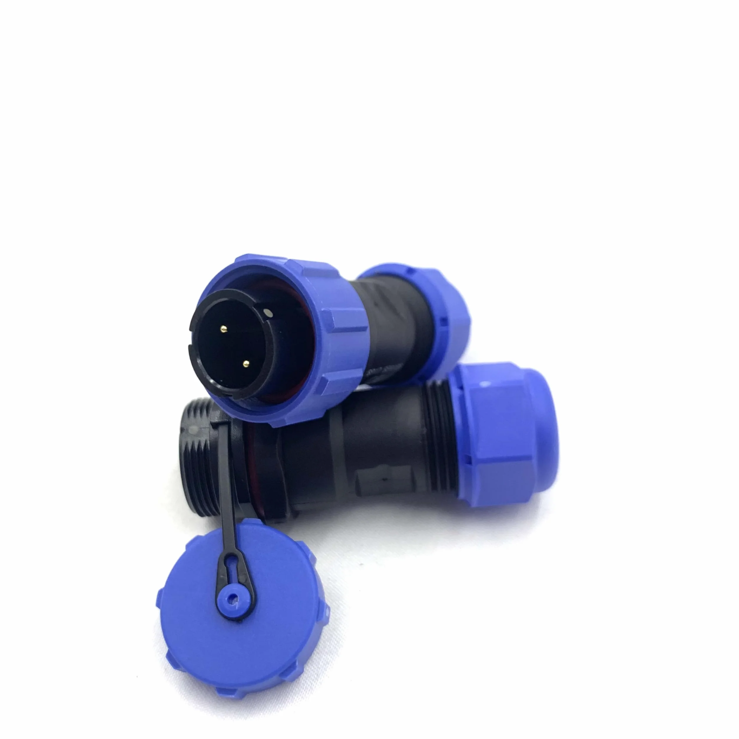 2 conectores SP17 de 2 pines - Conector de aviación macho y hembra - Conector de cable IP68 - 2 pines - para lámparas exteriores - 500 V 10 A