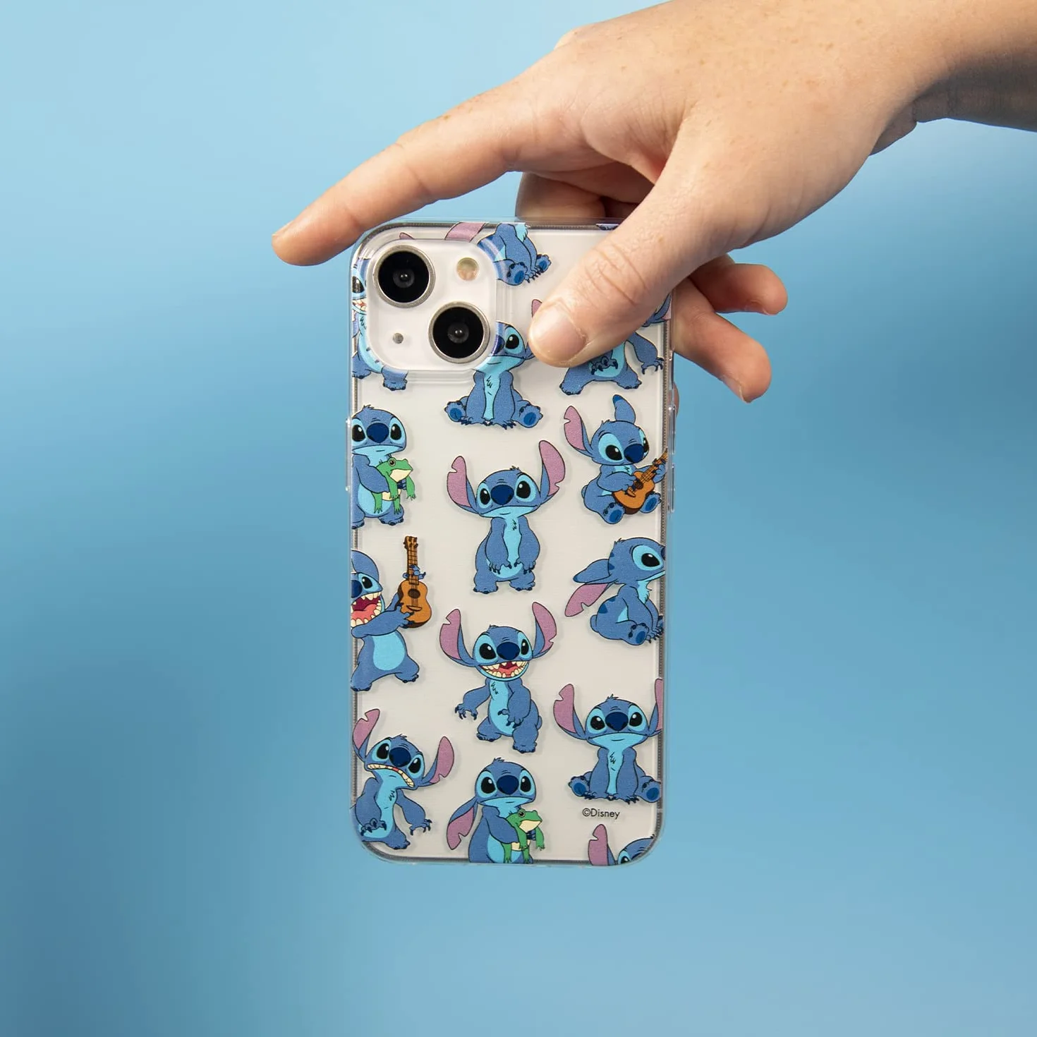Funda para Vivo Y21S - Y33s - Y21 Oficial de Lilo & Stitch Patron Transparente para Proteger tu móvil. Carcasa para Vivo Y21S de Silicona Flexible con Licencia Oficial de Disney