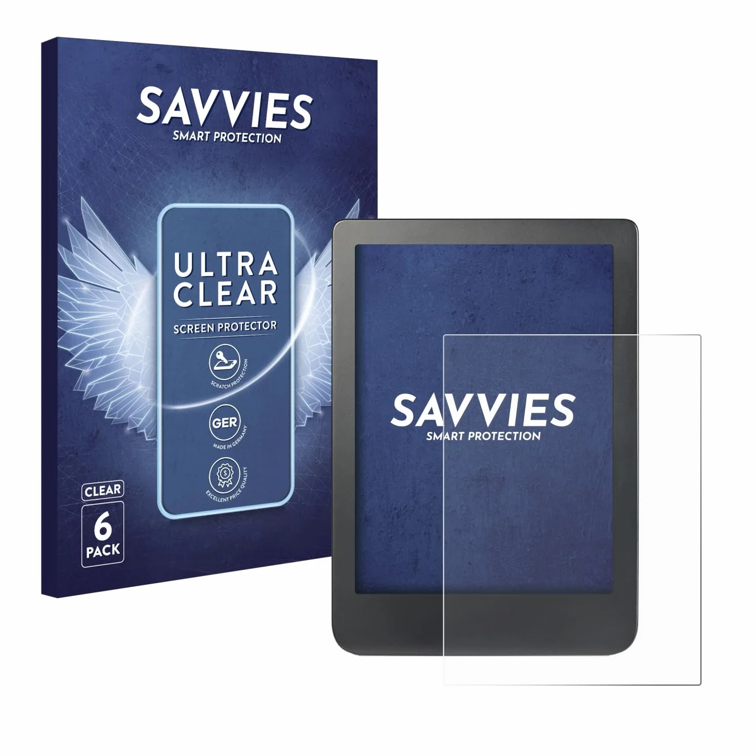 Savvies Protector Pantalla Kobo Clara HD 6" 6 Unidades Película Ultra Transparente