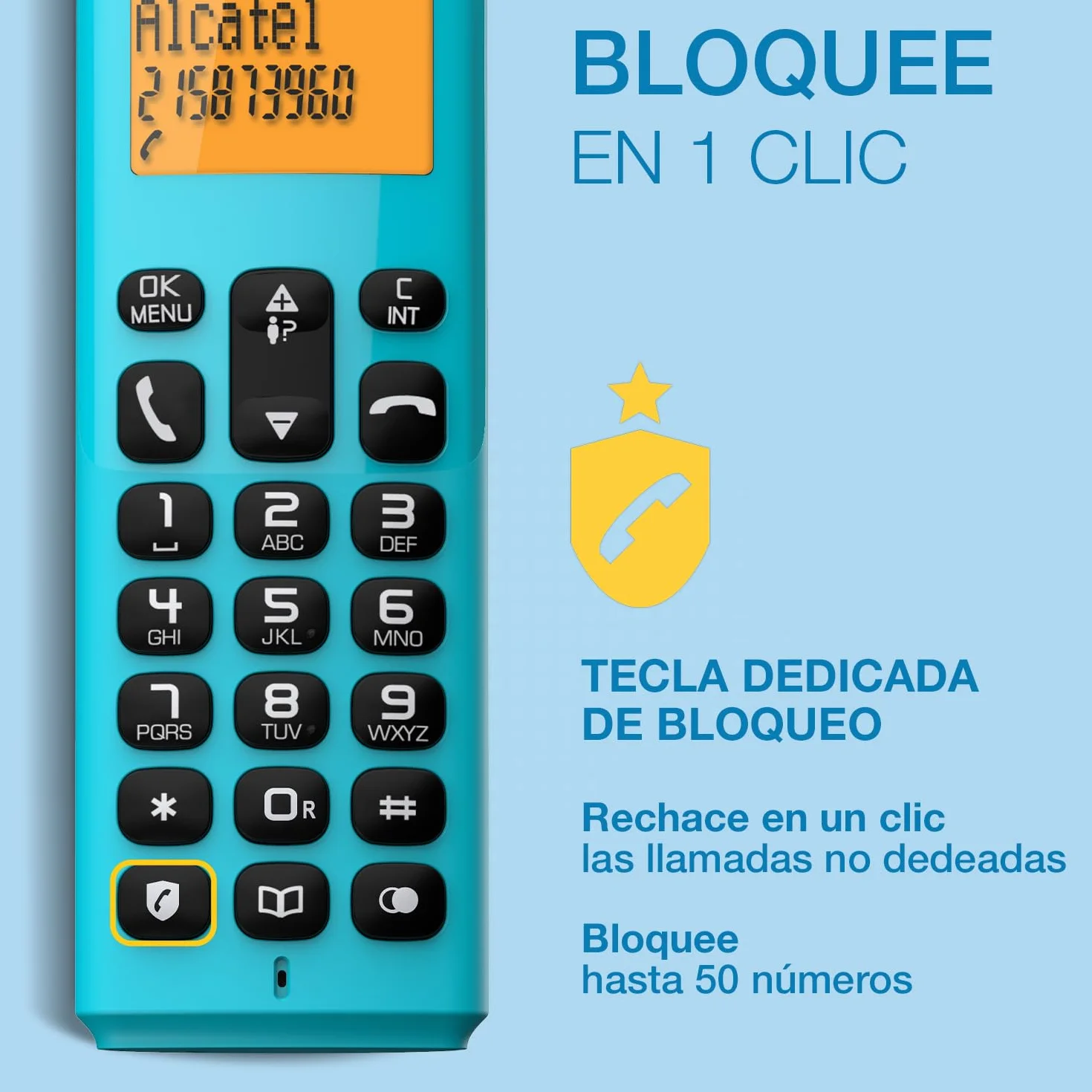 ALCATEL E160 Teléfono inalámbrico DECT Azul