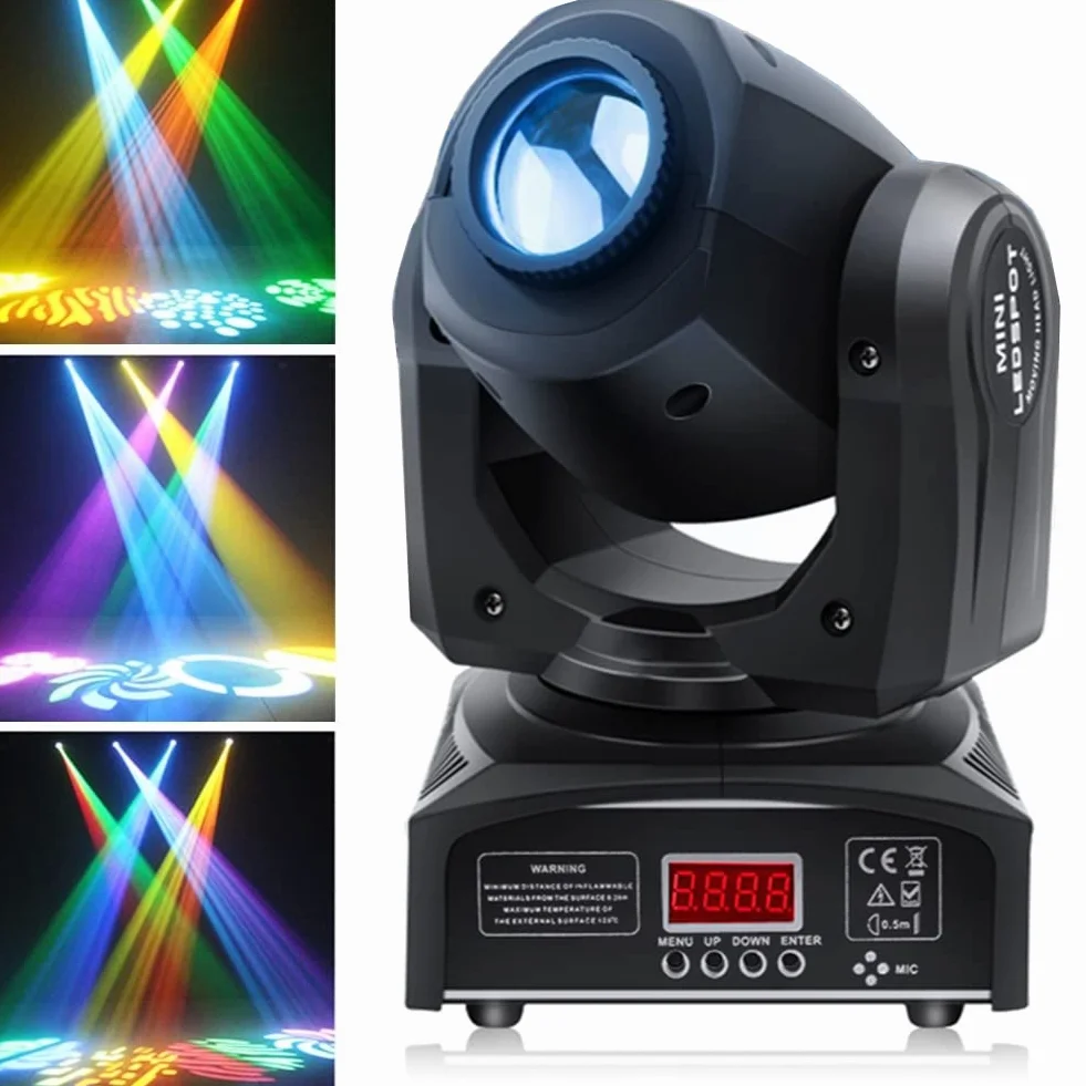 HOLDLAMP Cabeza Móvil LED Spot Beam Discoteca 30W dmx512 RGB Luz del Partido la Iluminación del Escenario con 8 Patrones de Efecto de Luz para Bar Fiesta Navideña Halloween - 1 PC