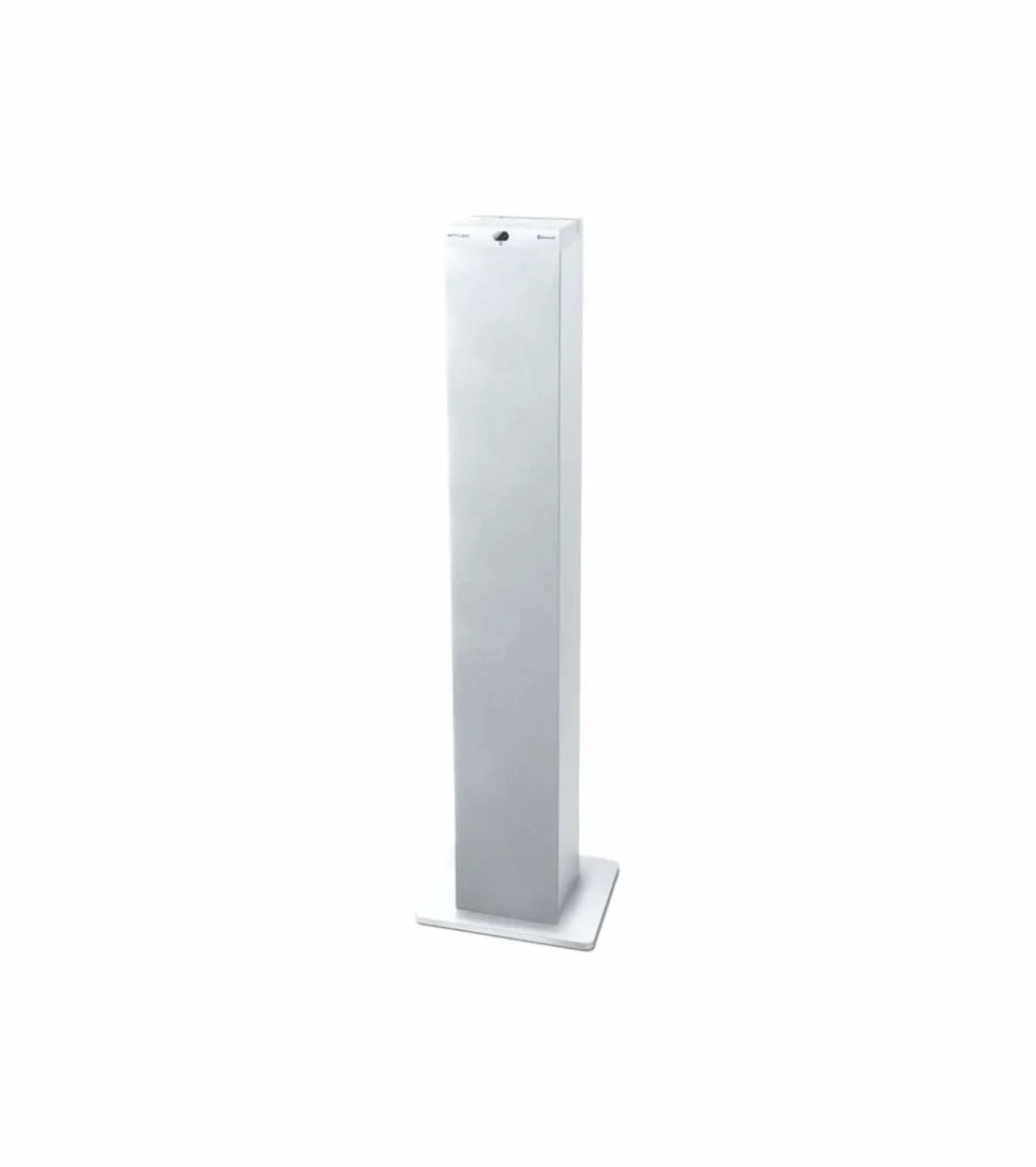 Muse M-1250 BTW - Torre de Sonido Bluetooth con Radio PLL FM - 100W - 20 Estaciones almacenables - Subwoofer Integrado - Blanco