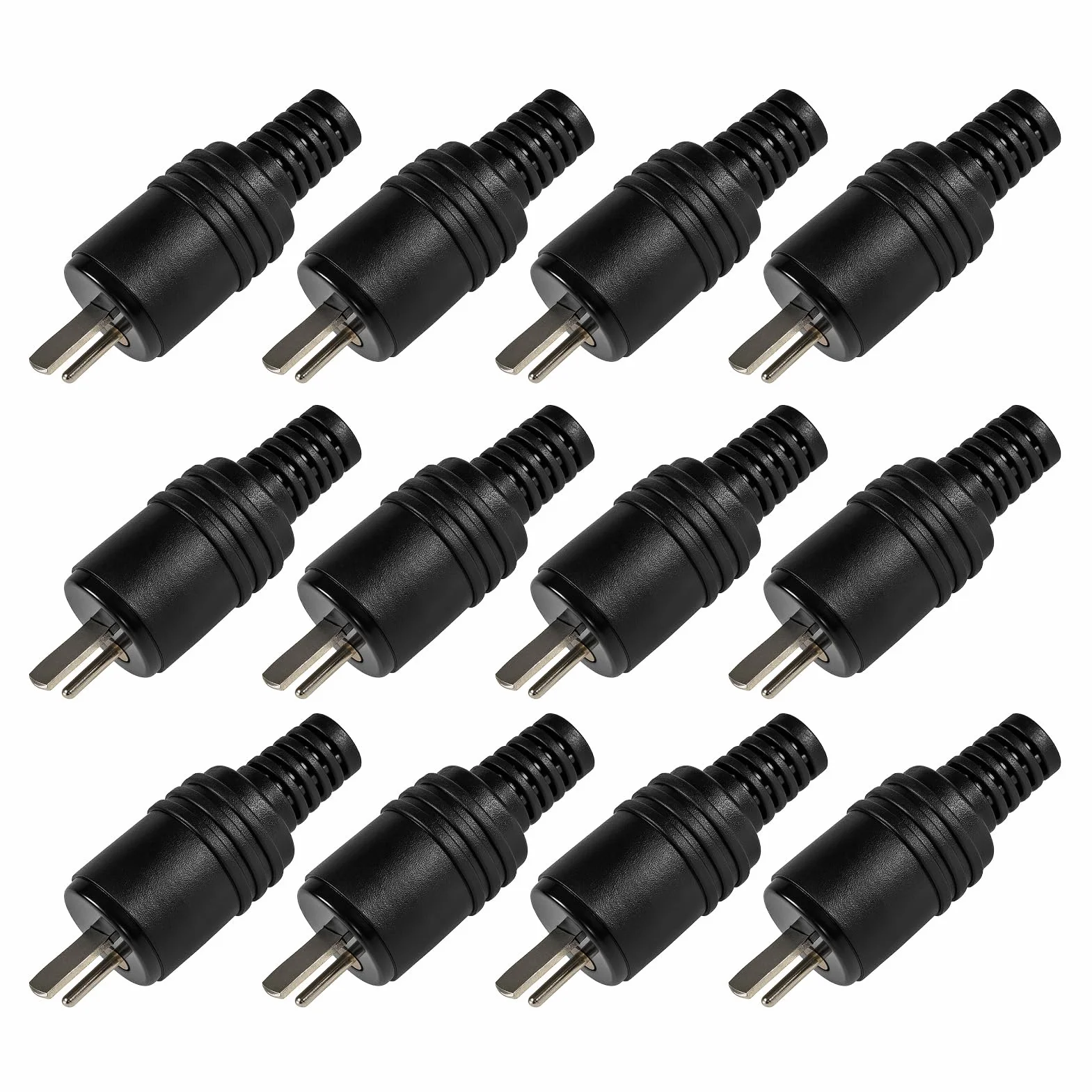 Conector de Audio DIN 2 Pines HiFi, Enchufe Altavoz Recto Macho con Terminales de Tornillo, Sin Soldadura, 12 Piezas