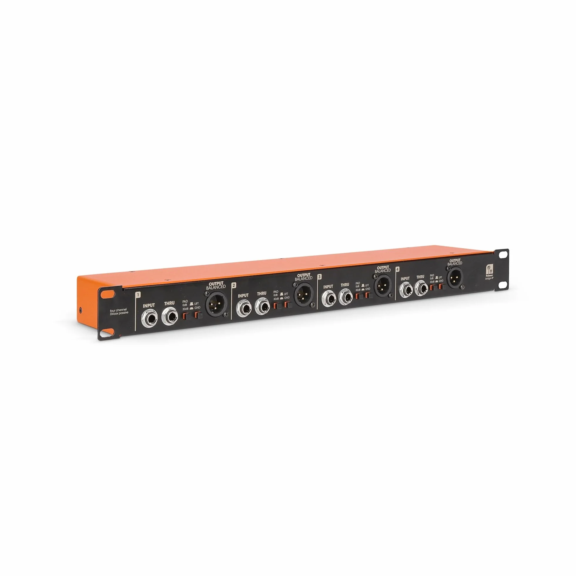Palmer BRIDGE 4P Caja de inyección directa pasiva de 4 canales en formato rack de 19