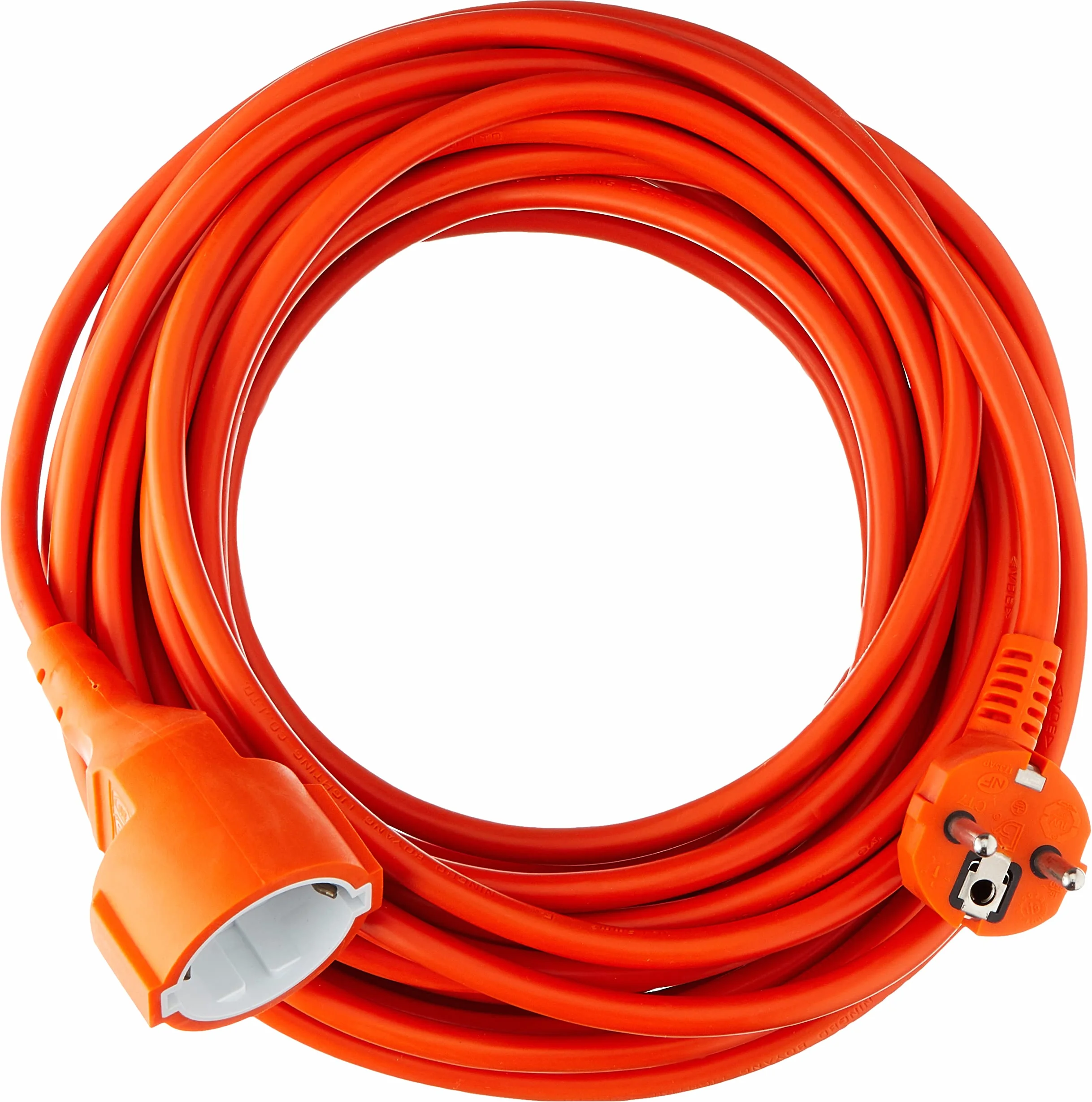 Cable alargador de corriente para jardín 10m naranja 16A 3680W