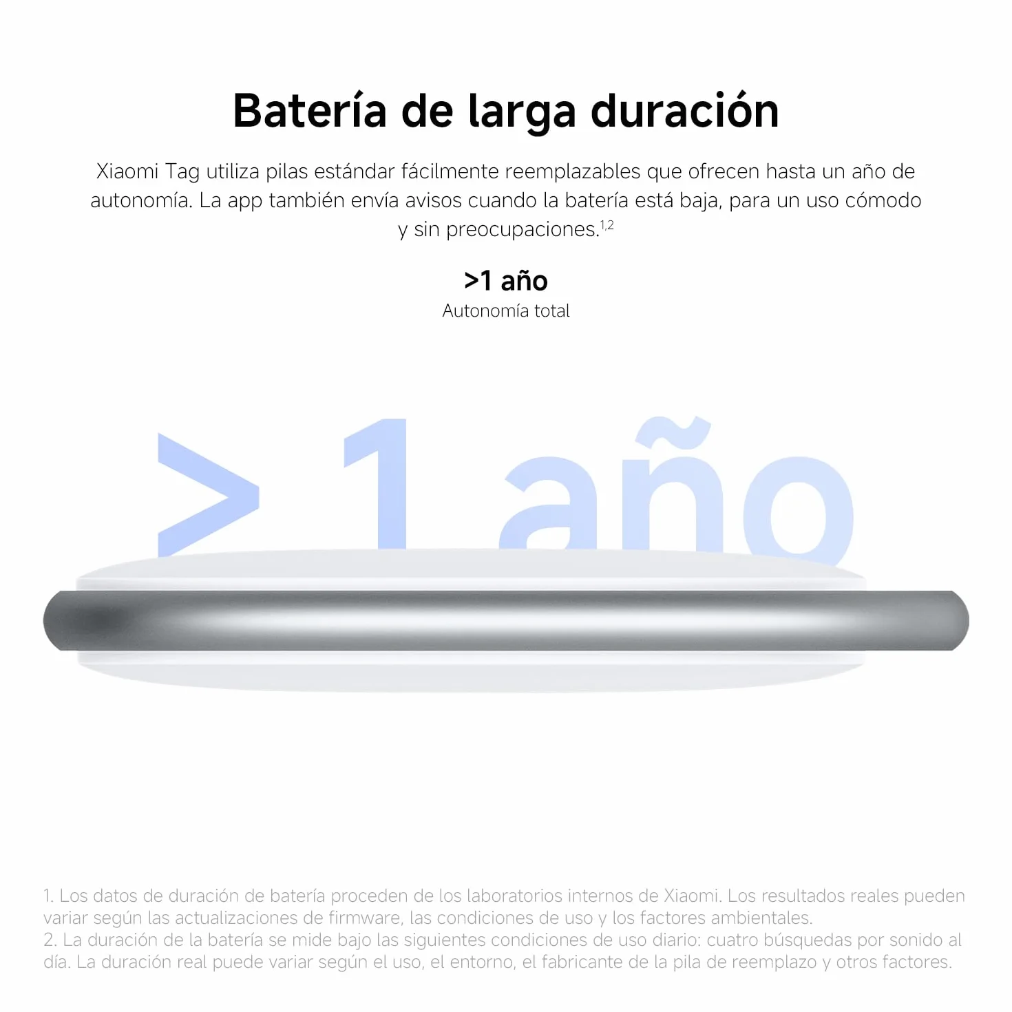 Xiaomi Smart Tag, Compatible con Apple Find My y Google Android Find Hub, localizador, buscador para Equipaje/Bolsos/Carteras/Mascotas, IP67, batería con más de 1 año de autonomía, Pack de 1