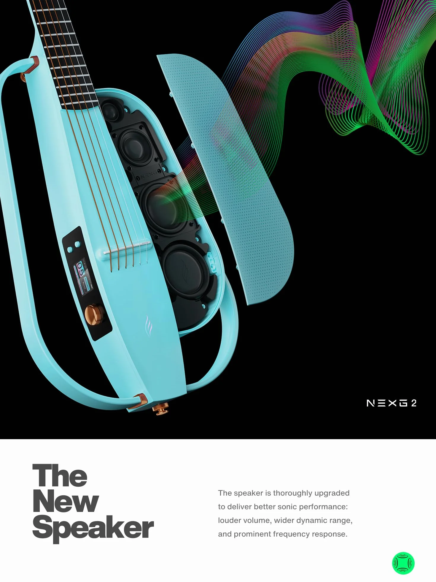 Enya Guitarra Electroacústica NEXG 2 - Versión Básica Guitarra Eléctrica de Fibra de Carbono Azul de 38'' Smart Guitar para Adultos con Altavoz Inalámbrico de 80W Pedal Cargador y funda