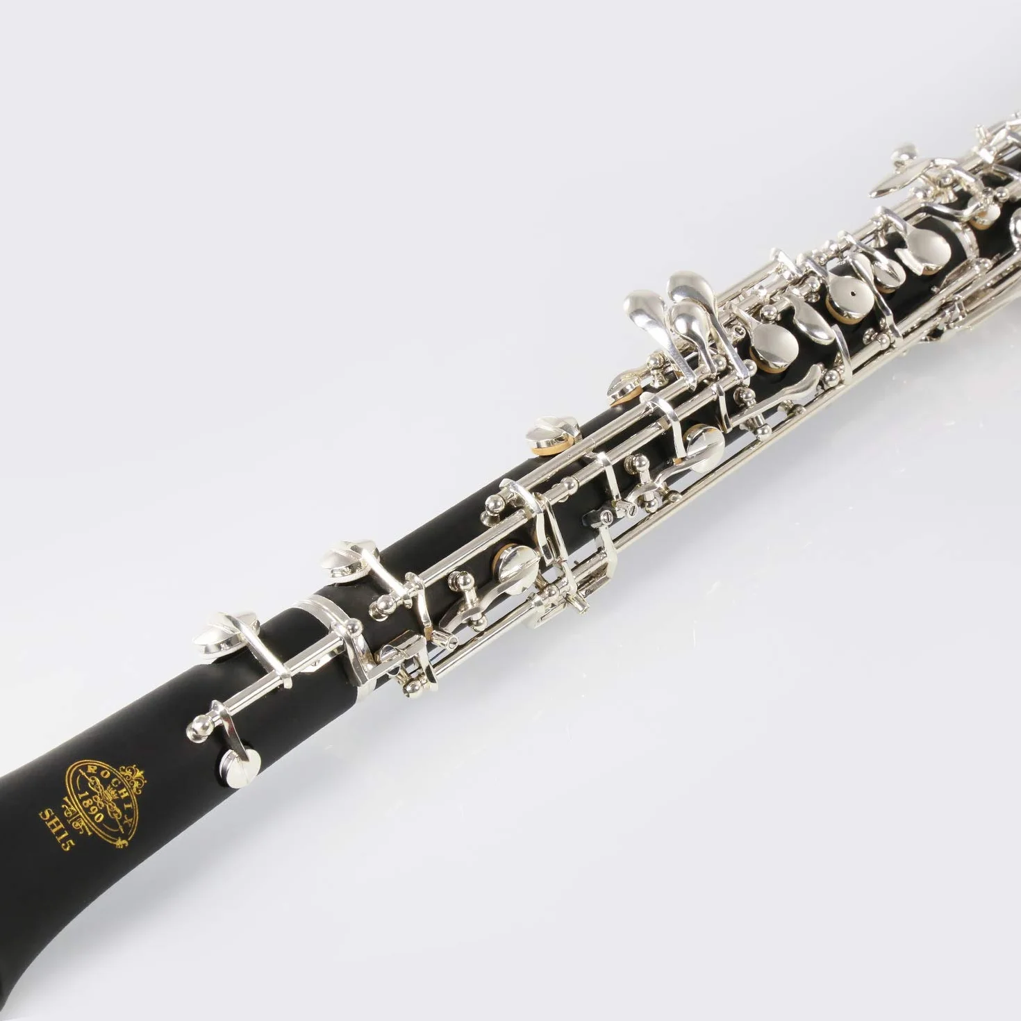 Rochix Nivel SH15 Oboe para principiantes, cuerpo de madera compuesta plateada, tono C semiautomático con 1 hojas, 1 paño limpieza, hisopo soporte descanso del pulgar, estuche y más