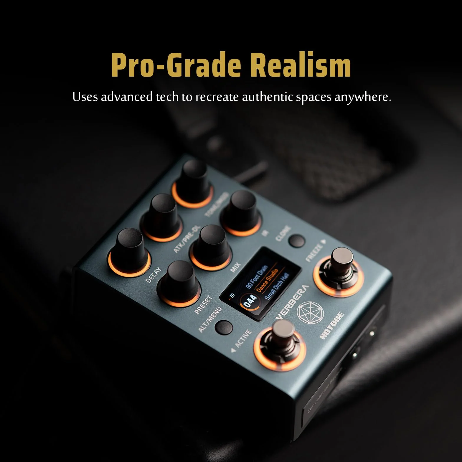 HOTONE Pedal de Reverb por Convolución de Hardware con Carga Instantánea de IR, Diseño de Doble Motor, Clonación de IR y 120 Respuestas de Impulso Integradas Verbera NC-200