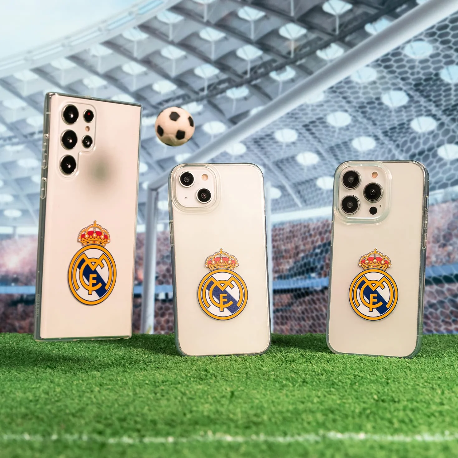 Funda para iPhone 15 Pro del Real Madrid Escudo Real Madrid tansparente para Proteger tu móvil. Carcasa de Silicona Flexible con Licencia Oficial Real Madrid