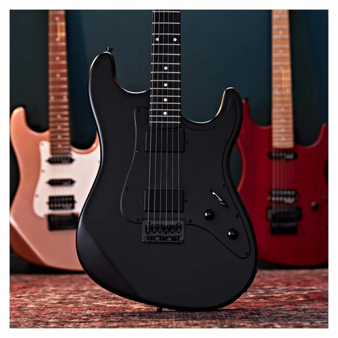 Gear4music LA Select Guitarra Eléctrica con Accesorios, Blackout