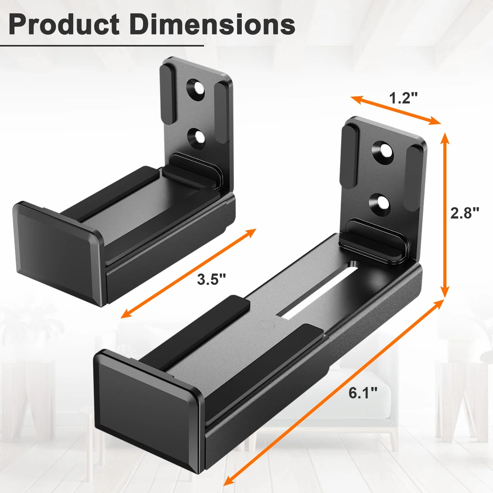 PUTORSEN Soporte Barra Sonido, Universal Soporte para Barra de Sonido para Sonos,Capacidad Máximade 15 kg，Profundidad Ajustable de 3.5 a 6.1 Pulgadas, Ganchos Antideslizantes extraíbles y bloqueables